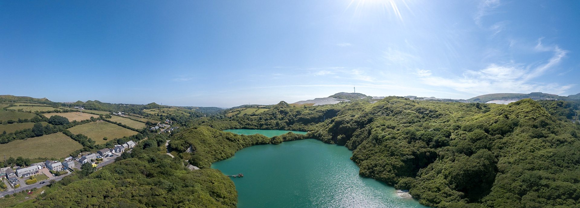 This lake is the result of China Clay mining in Cornwall. The beautiful blue-grey colour is just as vibrant in real life and is caused by algae.