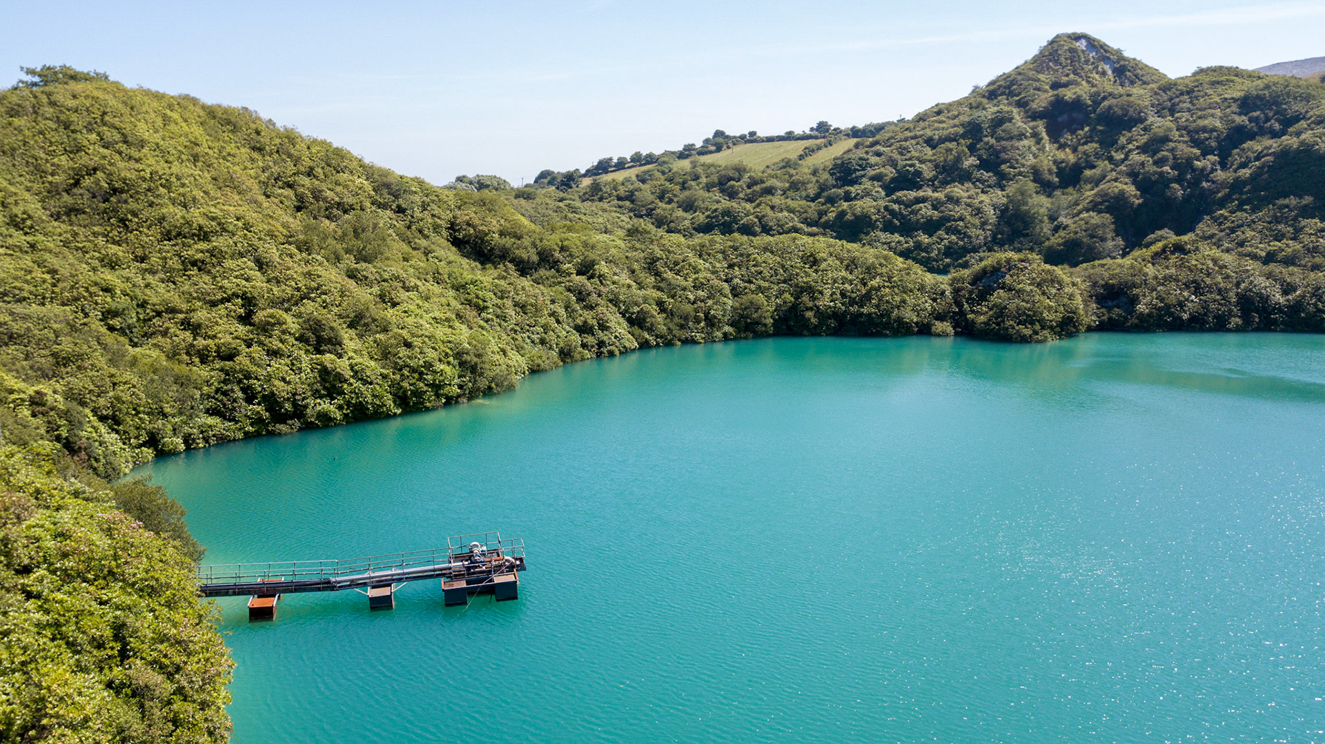 This lake is the result of China Clay mining in Cornwall. The beautiful blue-grey colour is just as vibrant in real life and is caused by algae.
