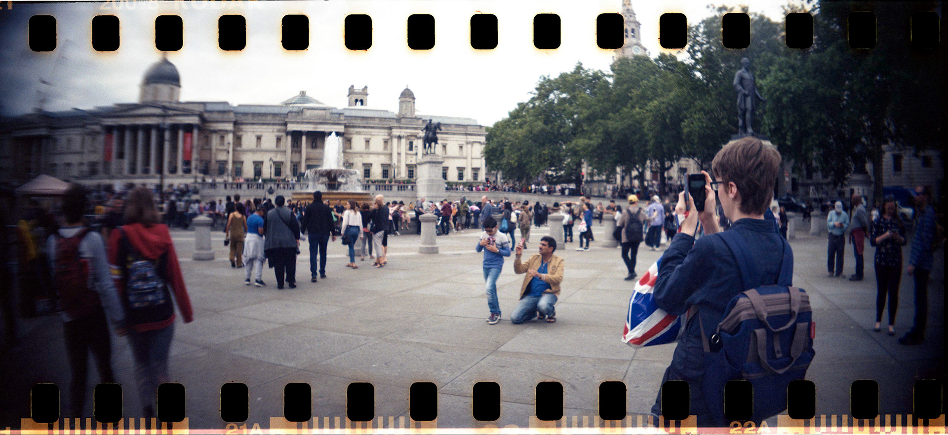 I took an Lomograohy Sprocket Rocket out for a walk around London and was not disappointed - it exposes the entire height of the 35mm film, including the sprocket holes leading to a really lovely effect.