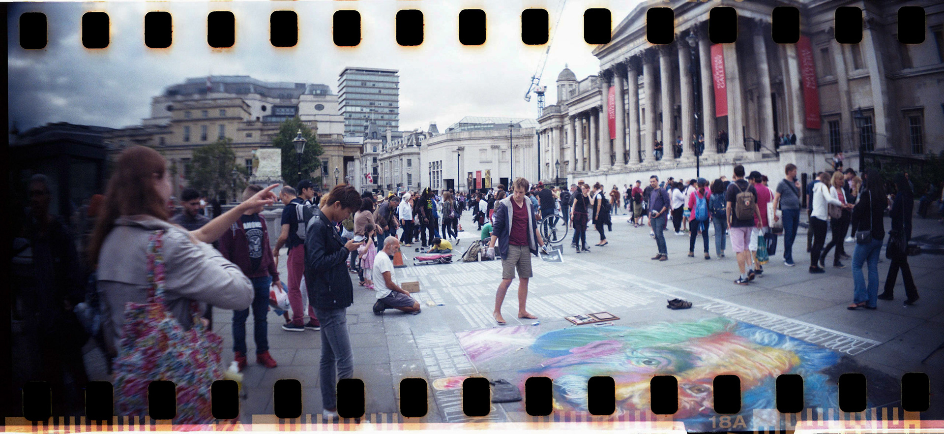 I took an Lomograohy Sprocket Rocket out for a walk around London and was not disappointed - it exposes the entire height of the 35mm film, including the sprocket holes leading to a really lovely effect.