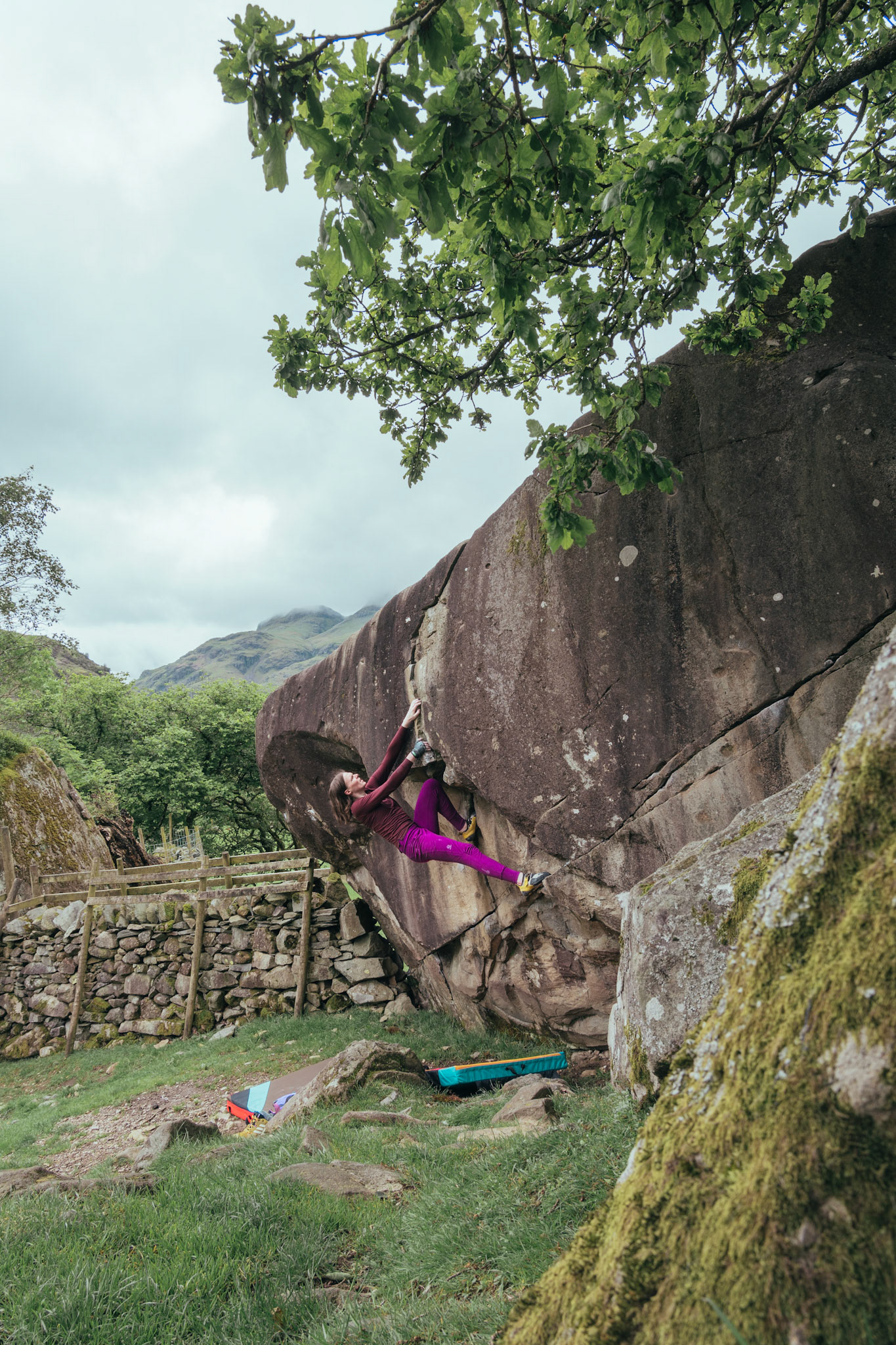 Climbing at Langdale Boulders