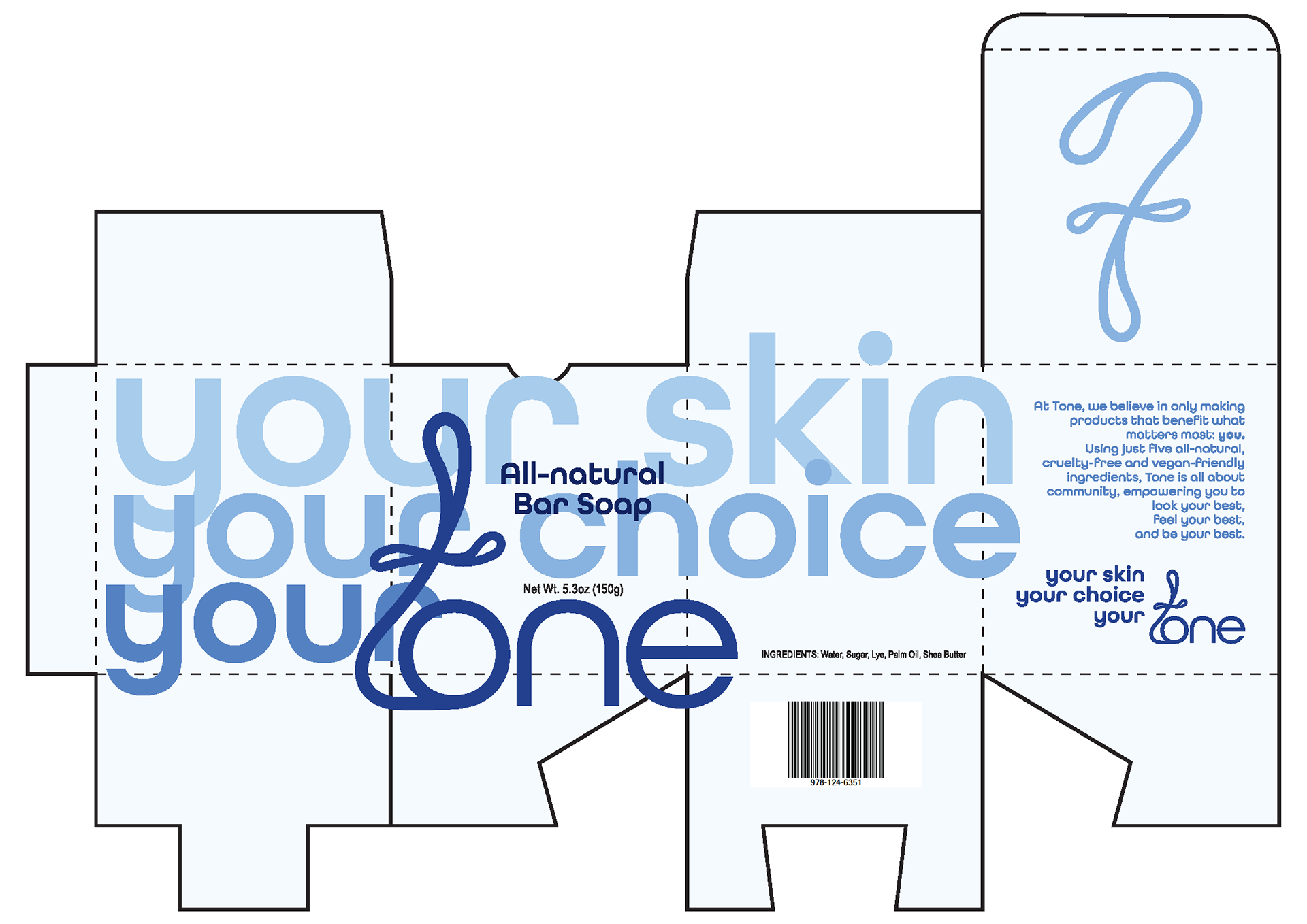 Final packaging for Tone soap.