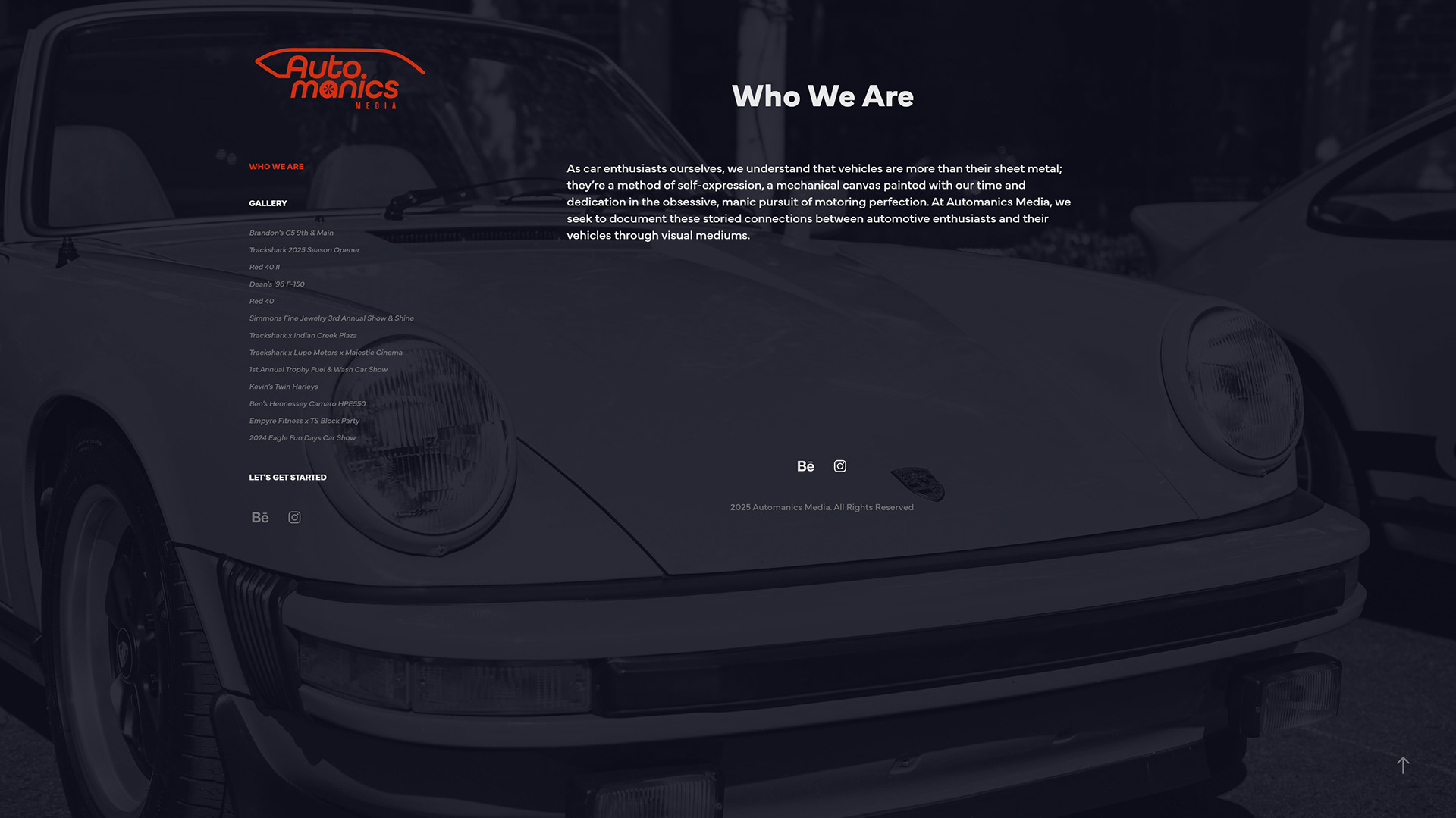 Website introduction page for Automanics Media.