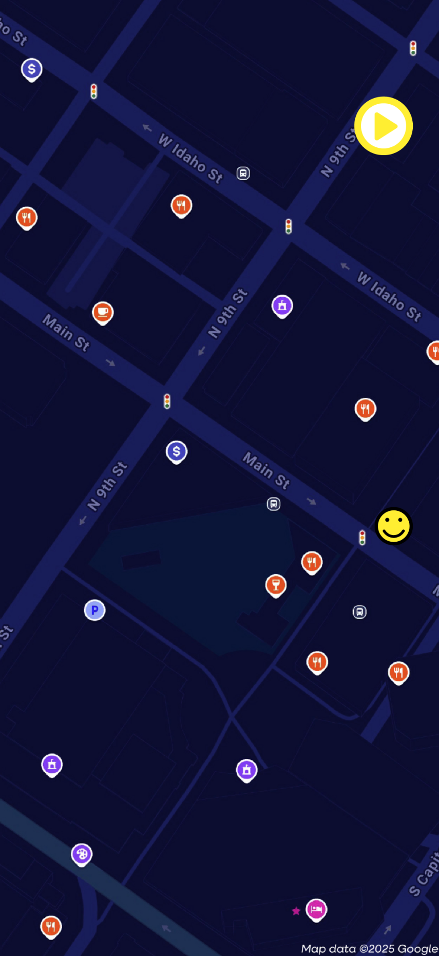 AllWays, map view, unpopulated.