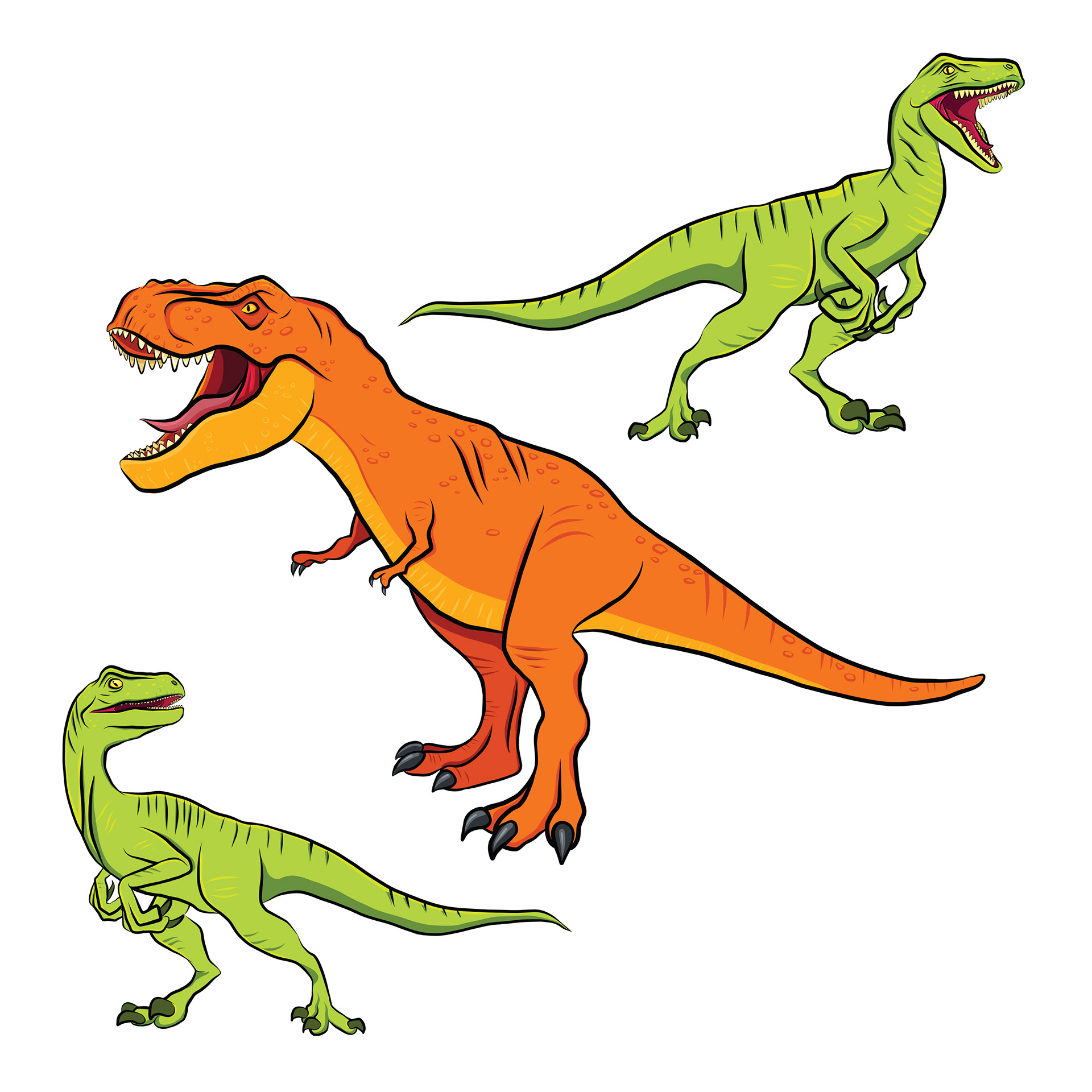 Dinosaur Illustrations created in Adobe Fresco, edited in Adobe Illustrator