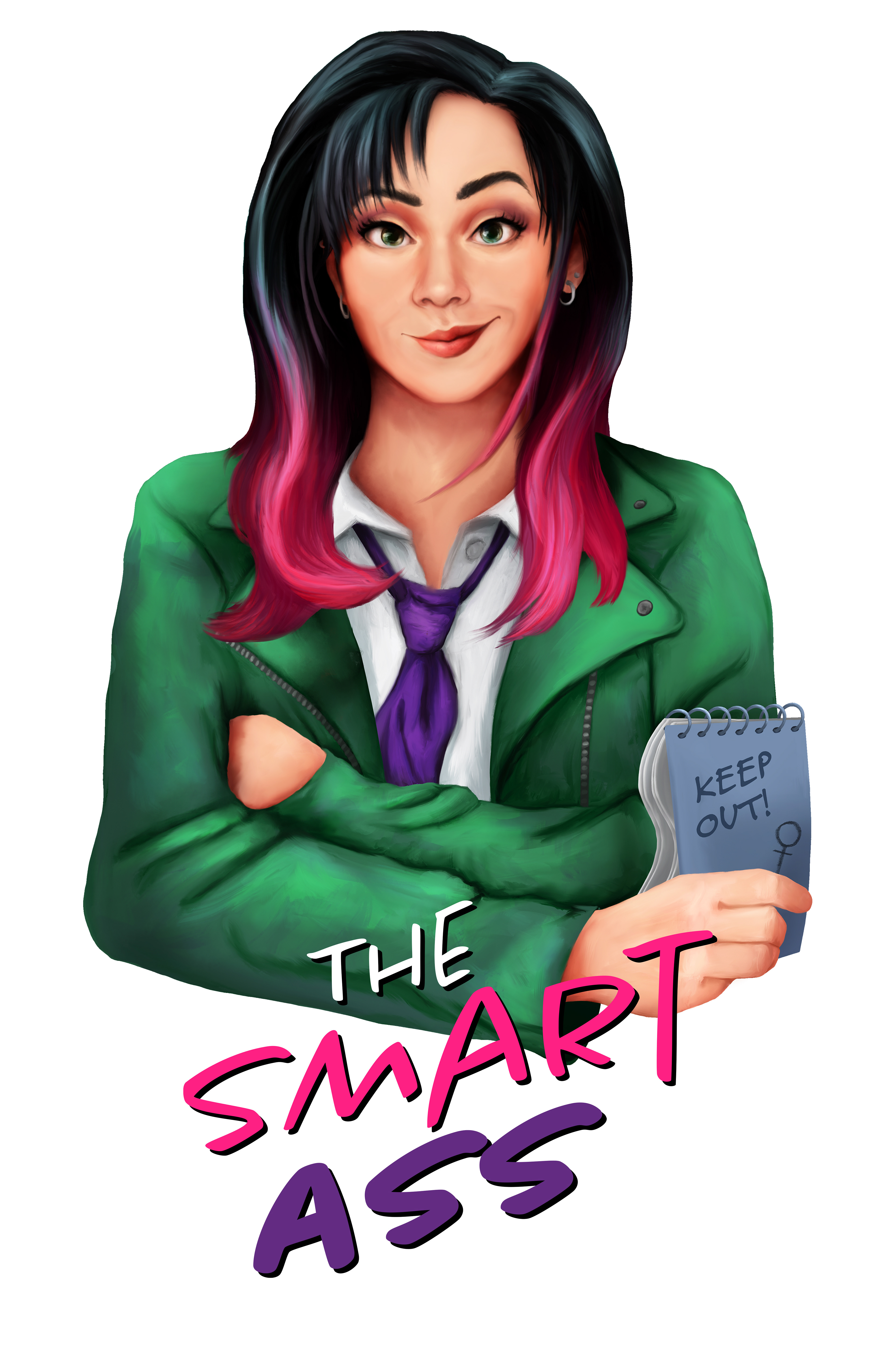 "The Smart Ass" Illustration, based on The Weird Girl Trope from movies and film for The Take
