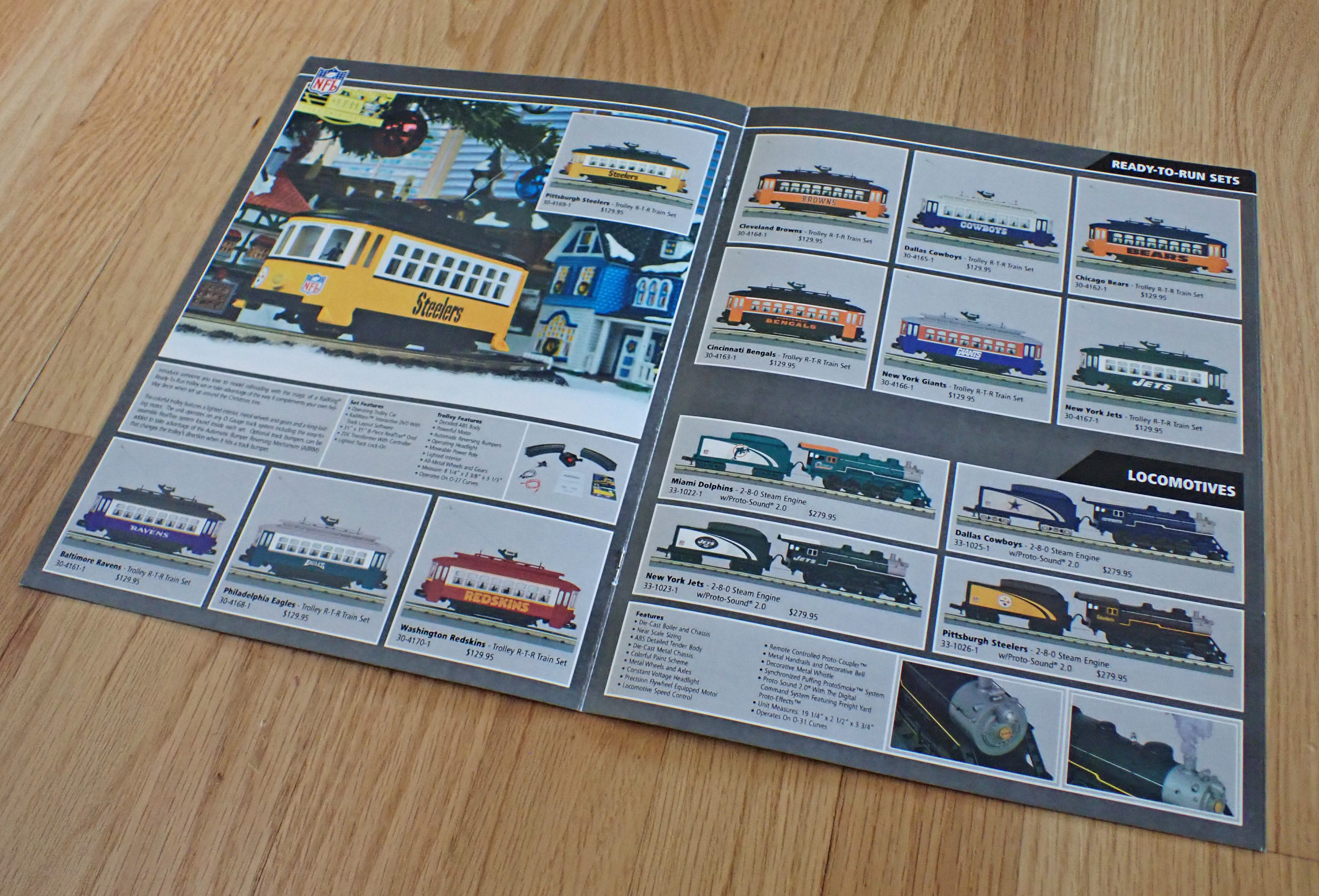 M.T.H. Electric Trains promotional brochure for NFL licensed products