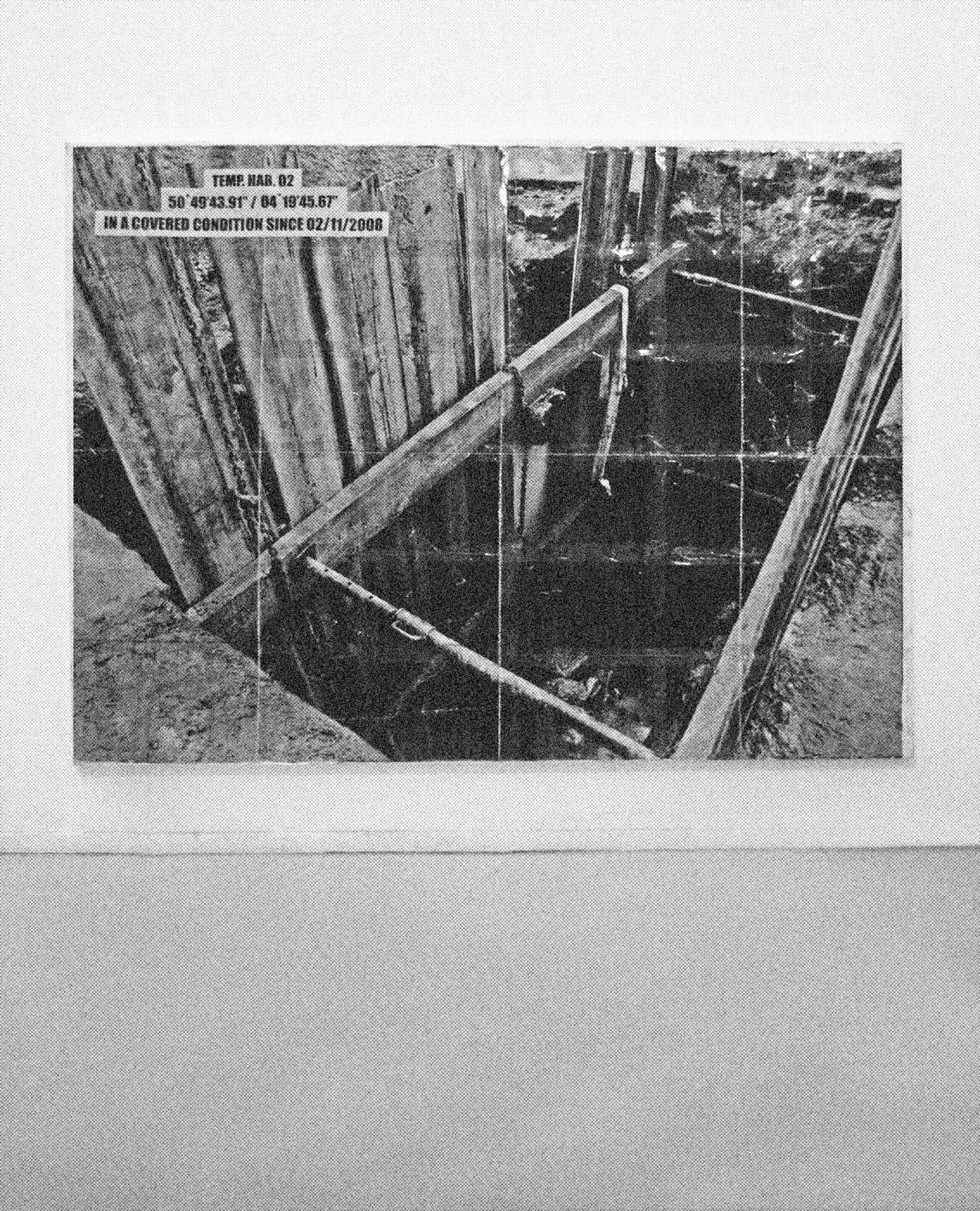 Temporary habitatsTape, xerox prints mounted on wood, 240 x 180 cm2008