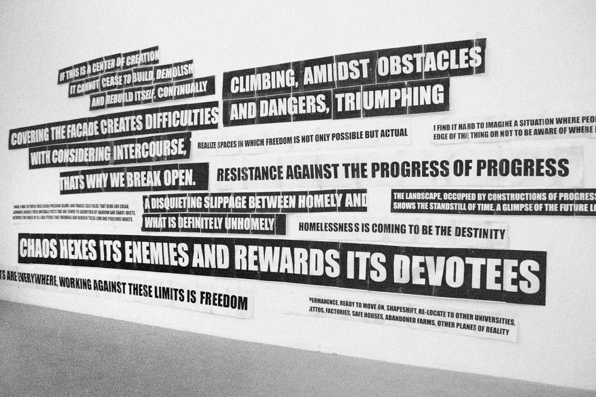 To Get The Idea Of Itinstallationtape, xerox prints, 900 x 200 cm2009