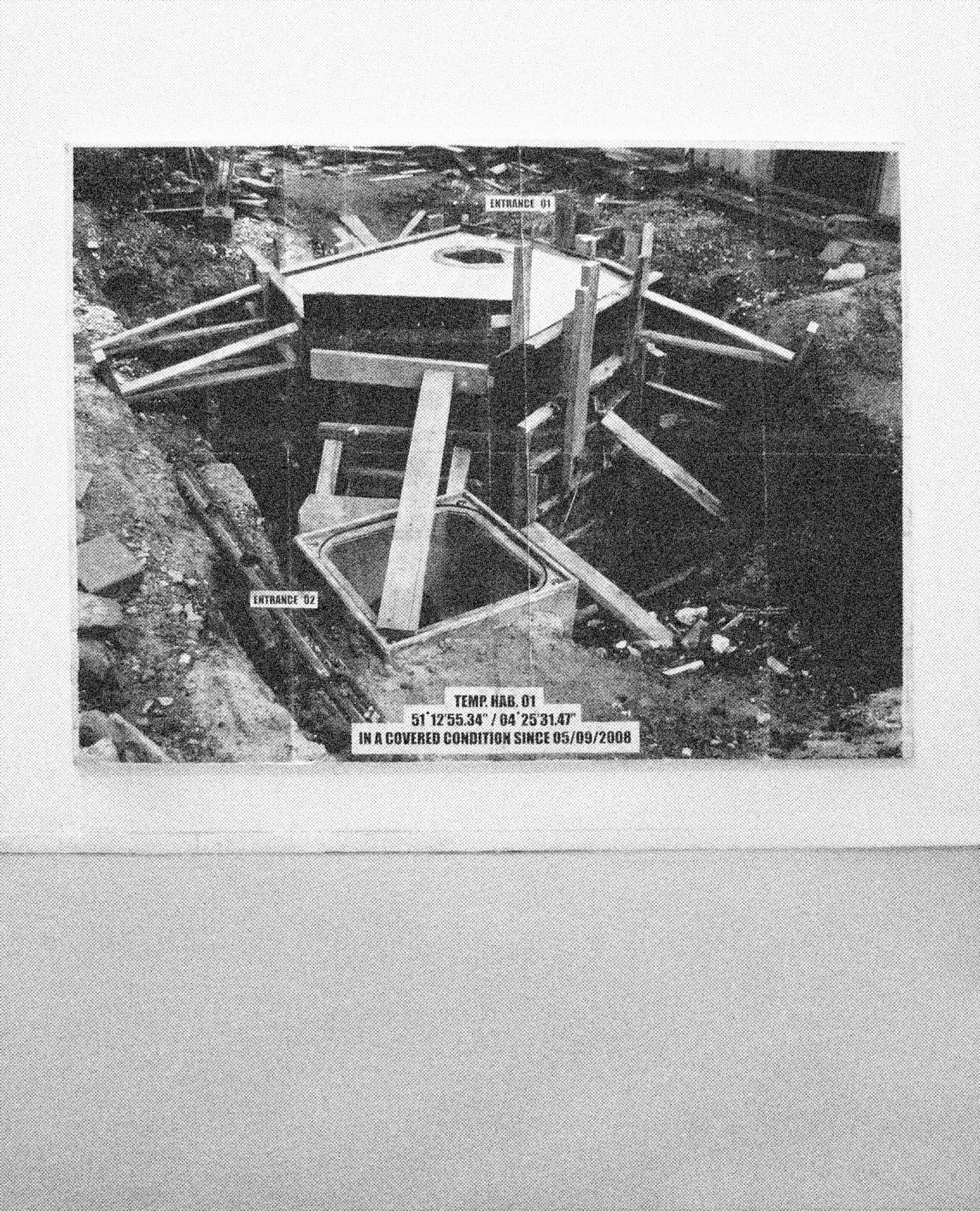 Temporary habitatsTape, xerox prints mounted on wood, 240 x 180 cm2008