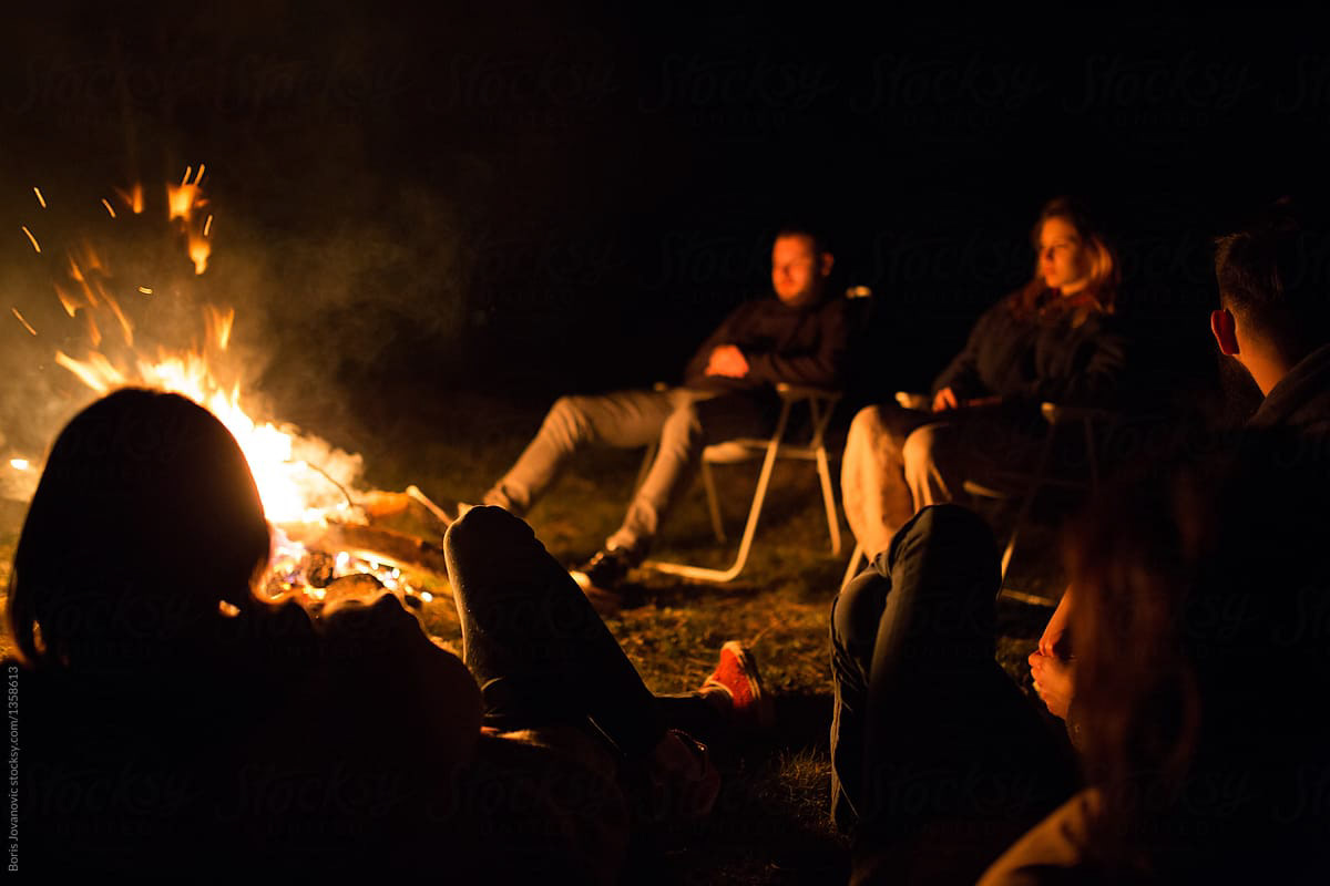 sitting around the campfire