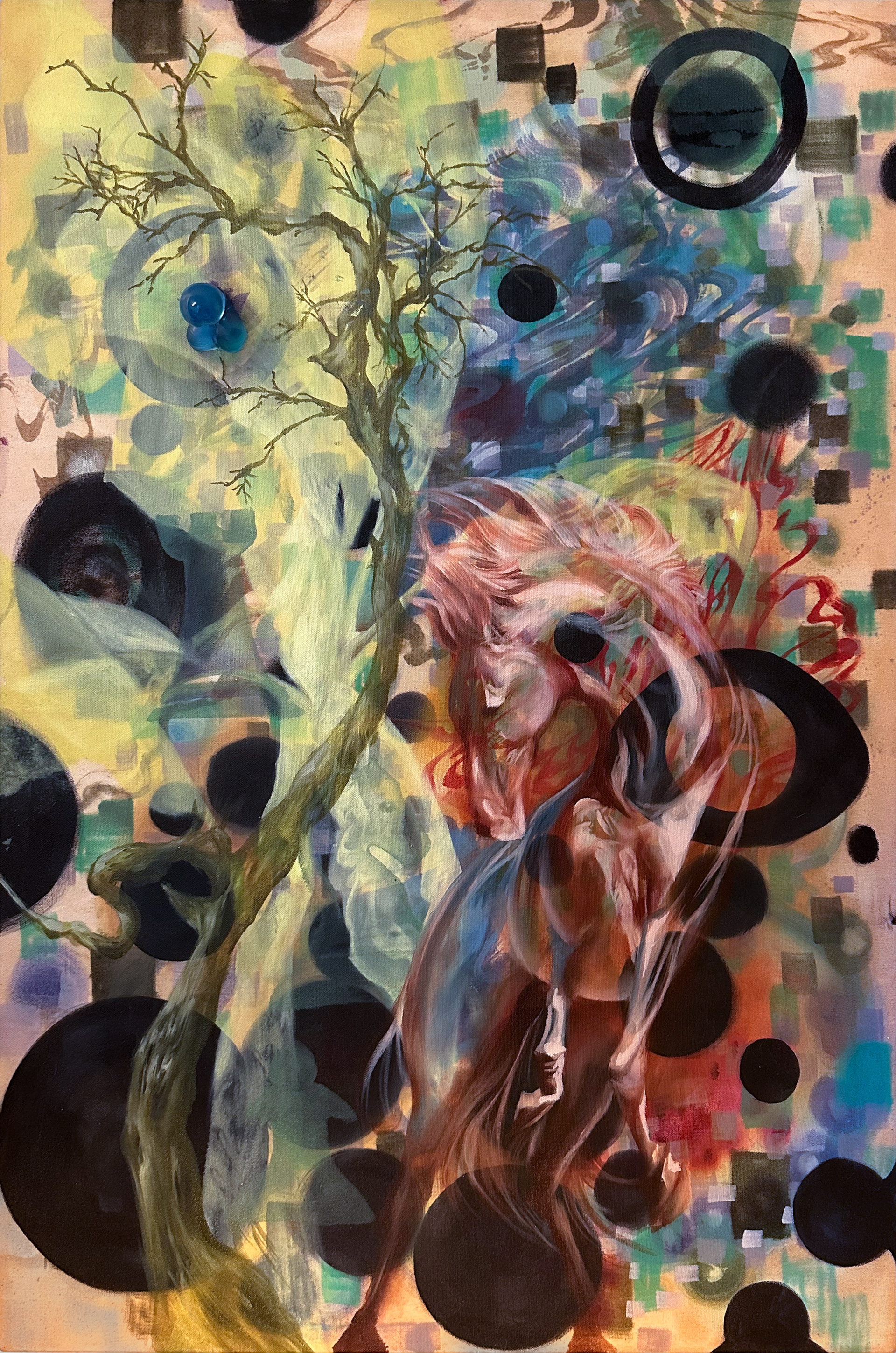 American Soil 2025, 40 x 24 inches, Oil and Toy on Canvas