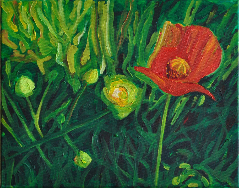 Combination of realism and abstract painting allows more posibilities than choosing just one or the other. Oil paint on canvas