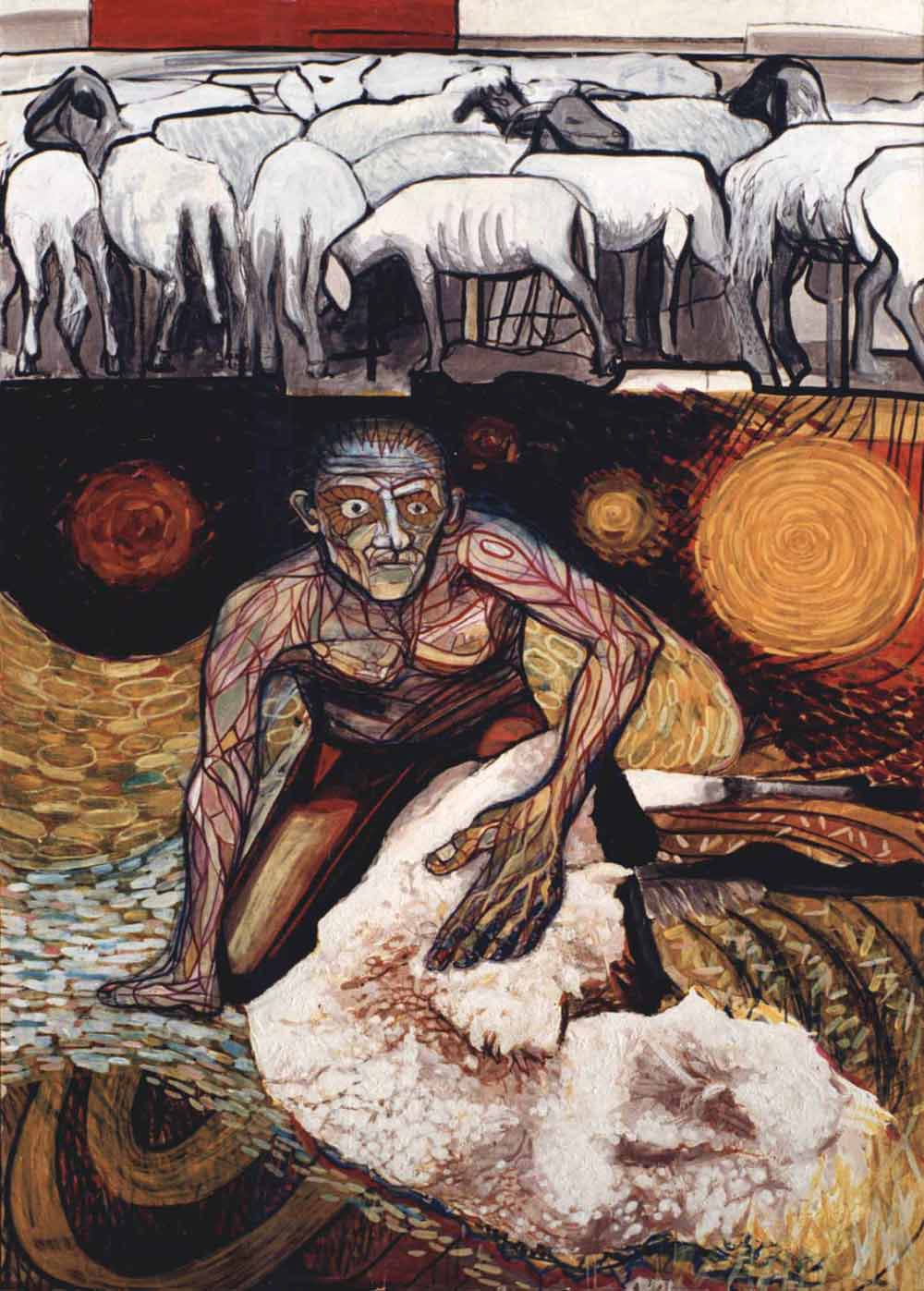 Title: EXPLOITATION : Direction: Symbolism/ Surrealism. Technique: Mixed Media- acrylic first then Oil on canvas