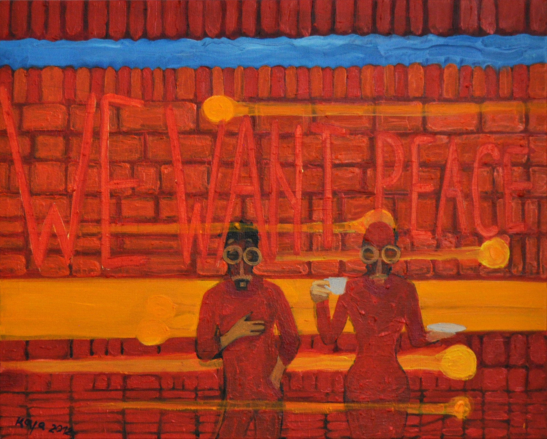 Title: WE WANT PEACE. Direction: Realism/Symbolism. Technique: Oil on canvas