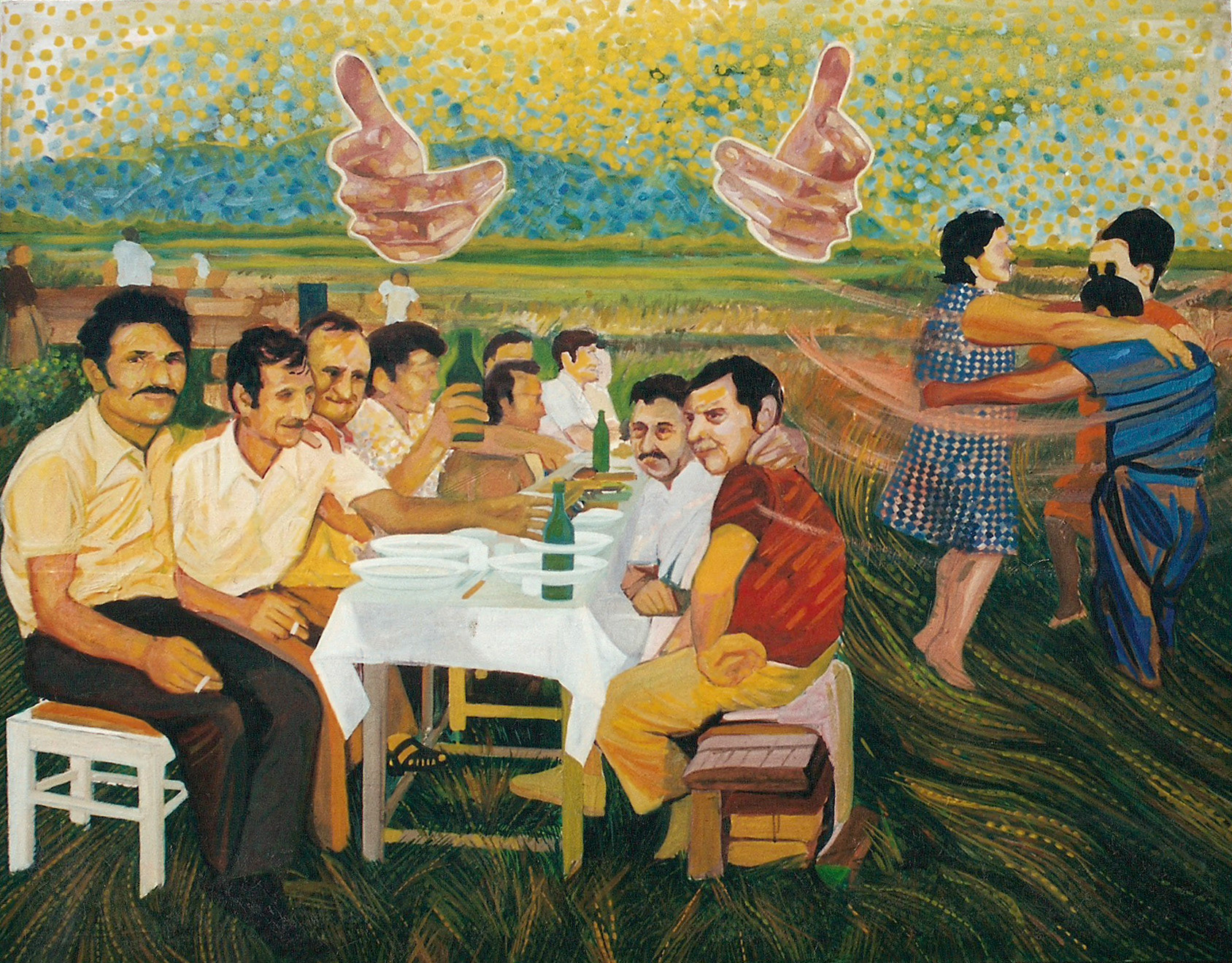 Title: SECRET LUNCH Direction: Realism/ Surrealism/ Symbolism Technique: Oil on canvas