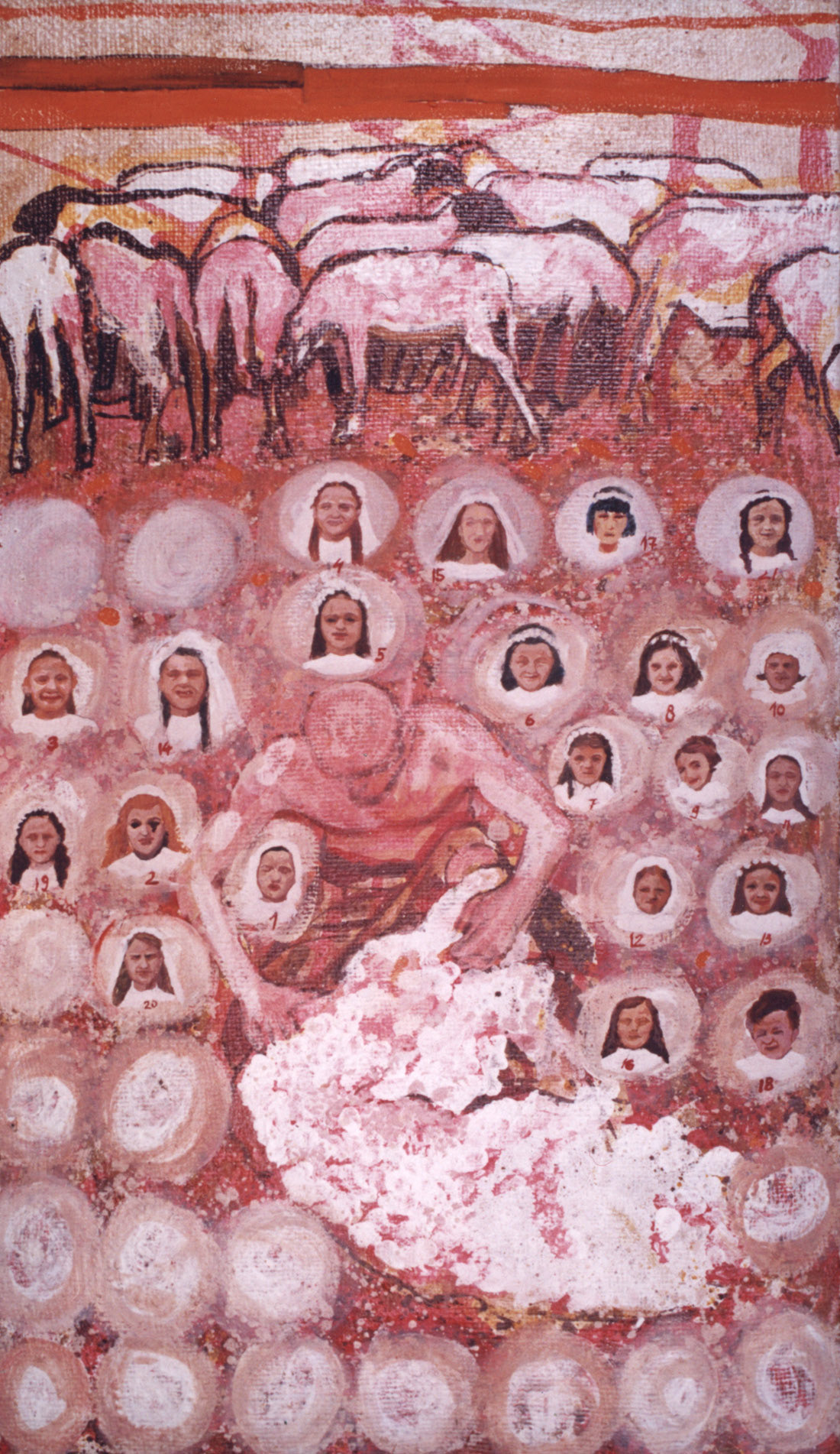 Title: GIRLS: Direction: Symbolism/ Surrealism. Technique: Mixed Media- acrylic first then Oil on canvas