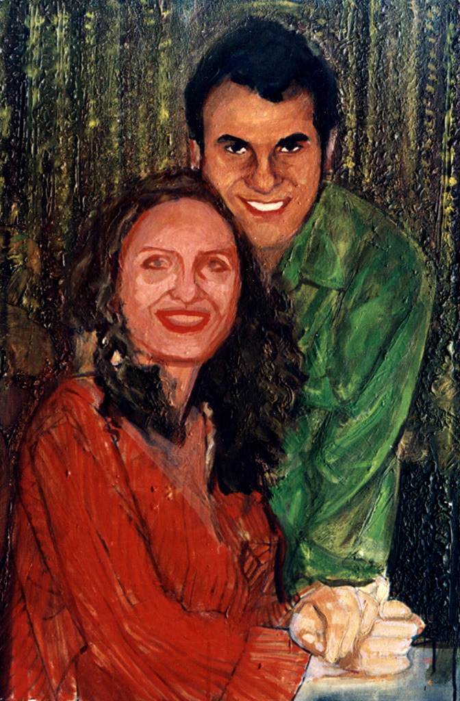 Title: PORTRAITS 2 : Direction: Symbolism/ Surrealism. Technique: Mixed Media- acrylic first then Oil on canvas