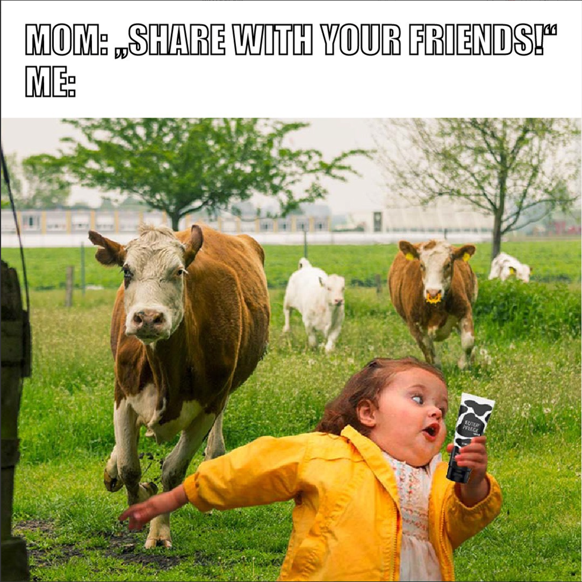 Meme mit Euterpfleg-Bezug