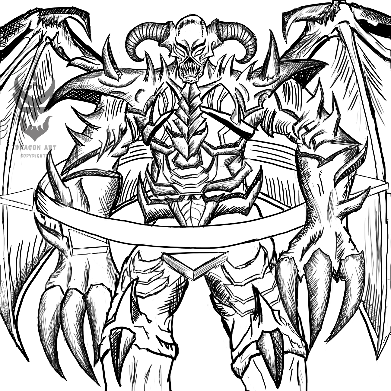 Summoned Skull (MR4 version) [inked] – digital painting in Photoshop; 2020