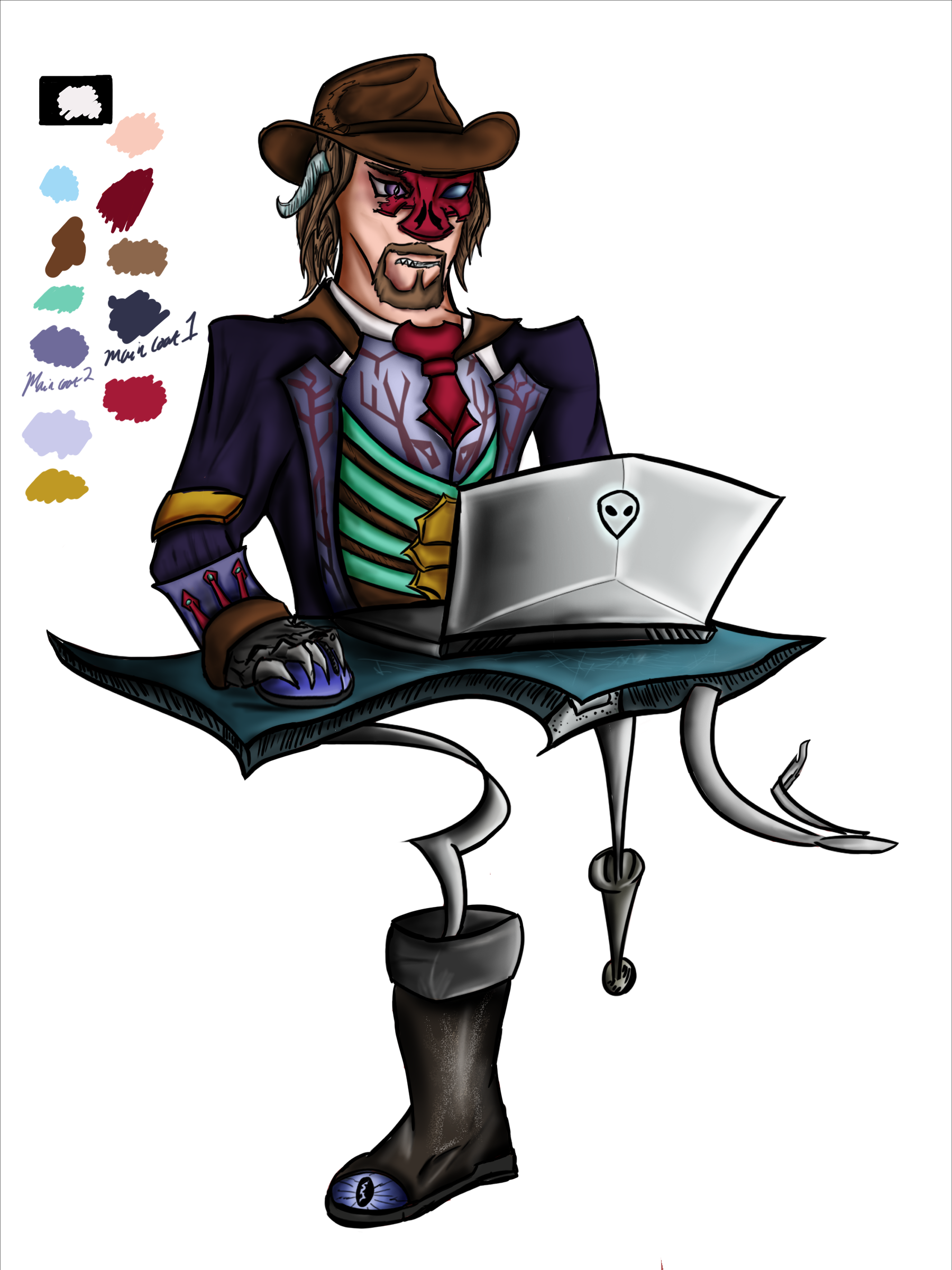 "Digi-Doll" self-portrait (influenced by Magical Musketeers from YGO trading card game), Photoshop; 2022