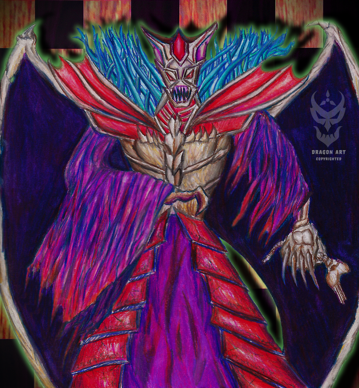 Imperialqueen Archfiend – colored pencil on paper + Photoshop edits; 2020