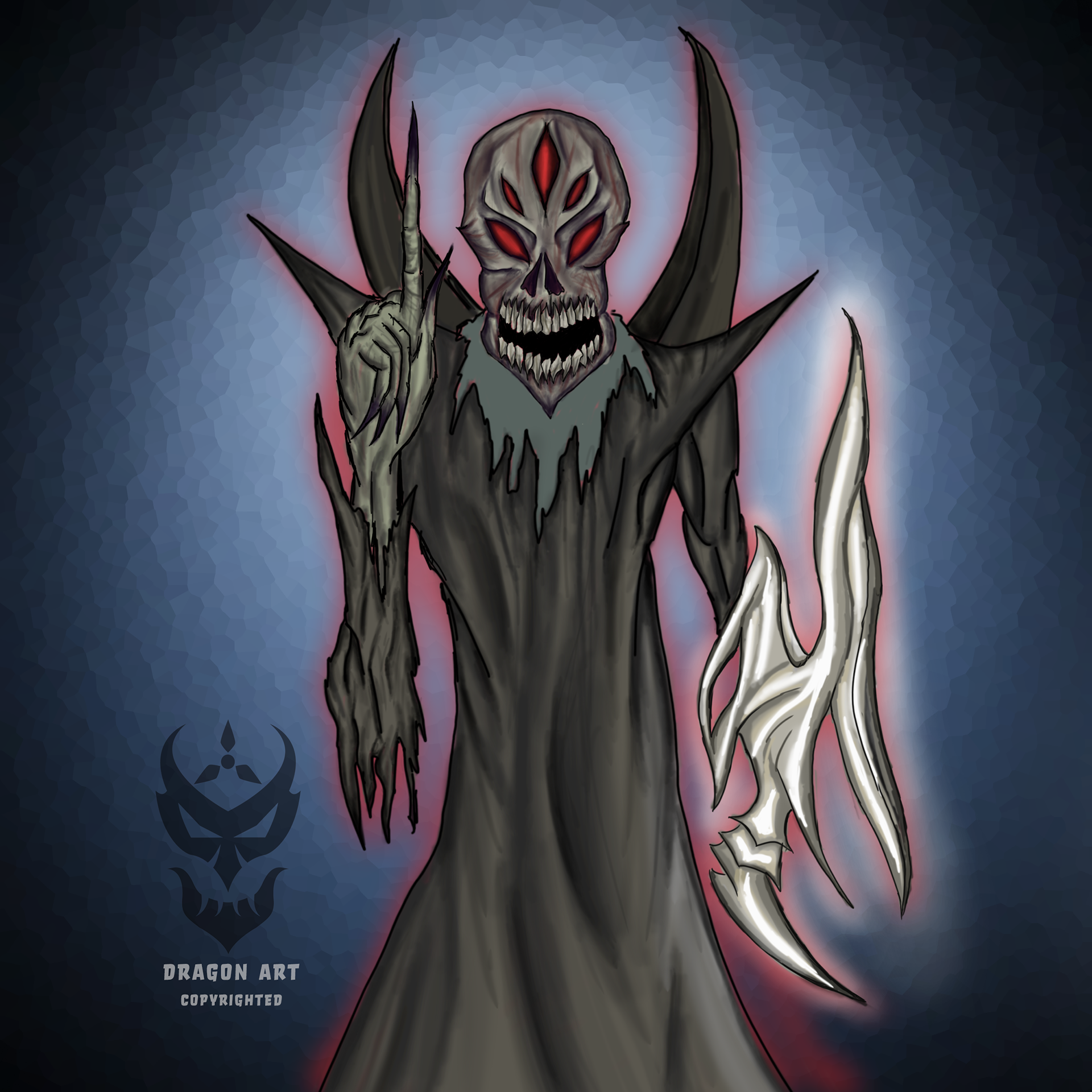 White Archfiend of the Abyss – digital painting in Photoshop; 2020