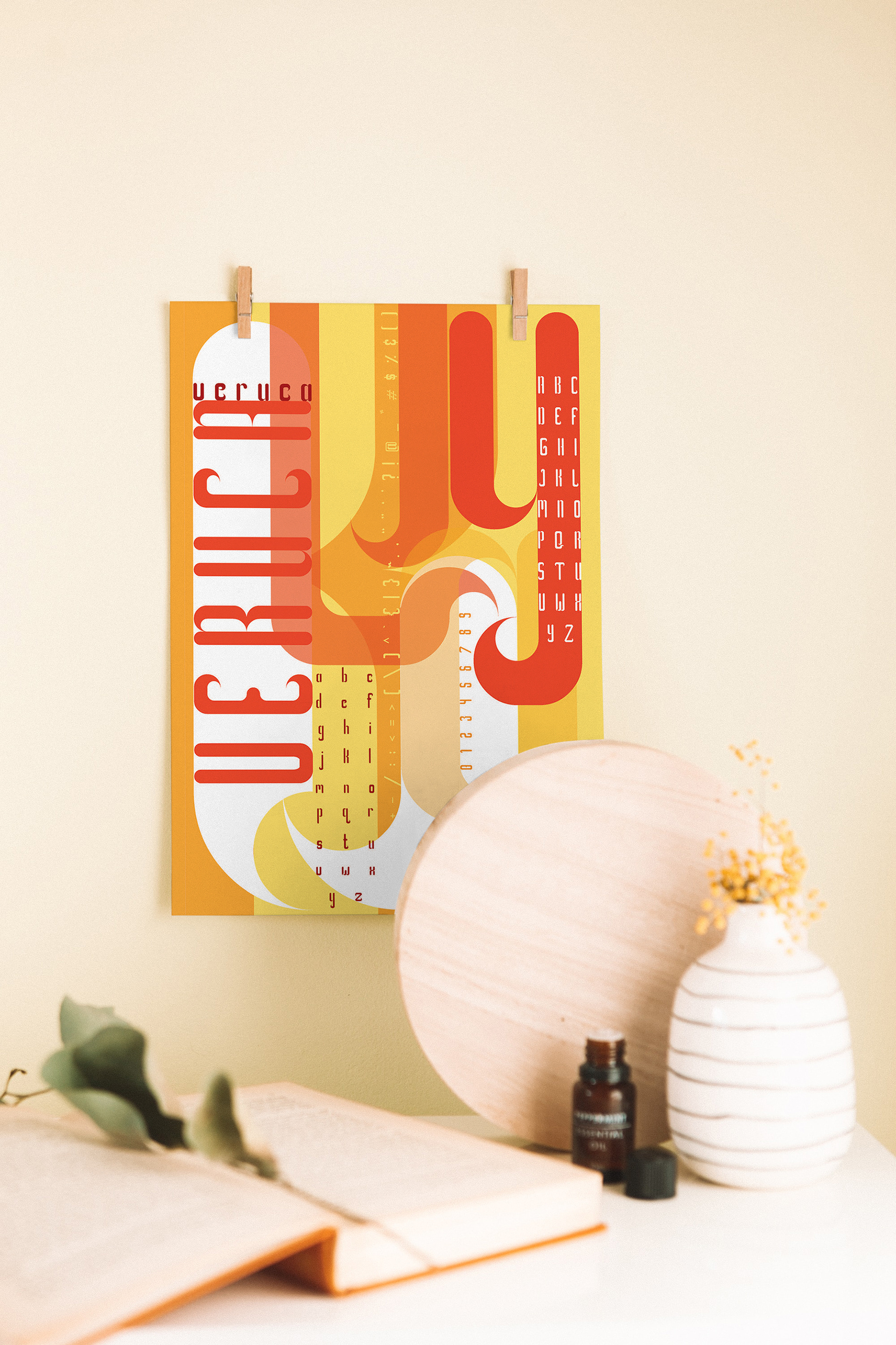 Individual Veruca poster in orange.