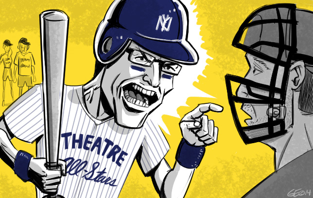 Competitive theater softball illustration for Men's Health