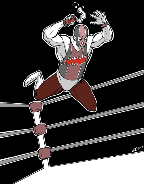 Pro Wrestler illustration for Theatre poster