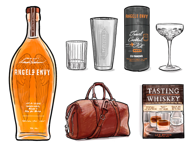 Product Illustrations for Angel's Envy Whisky