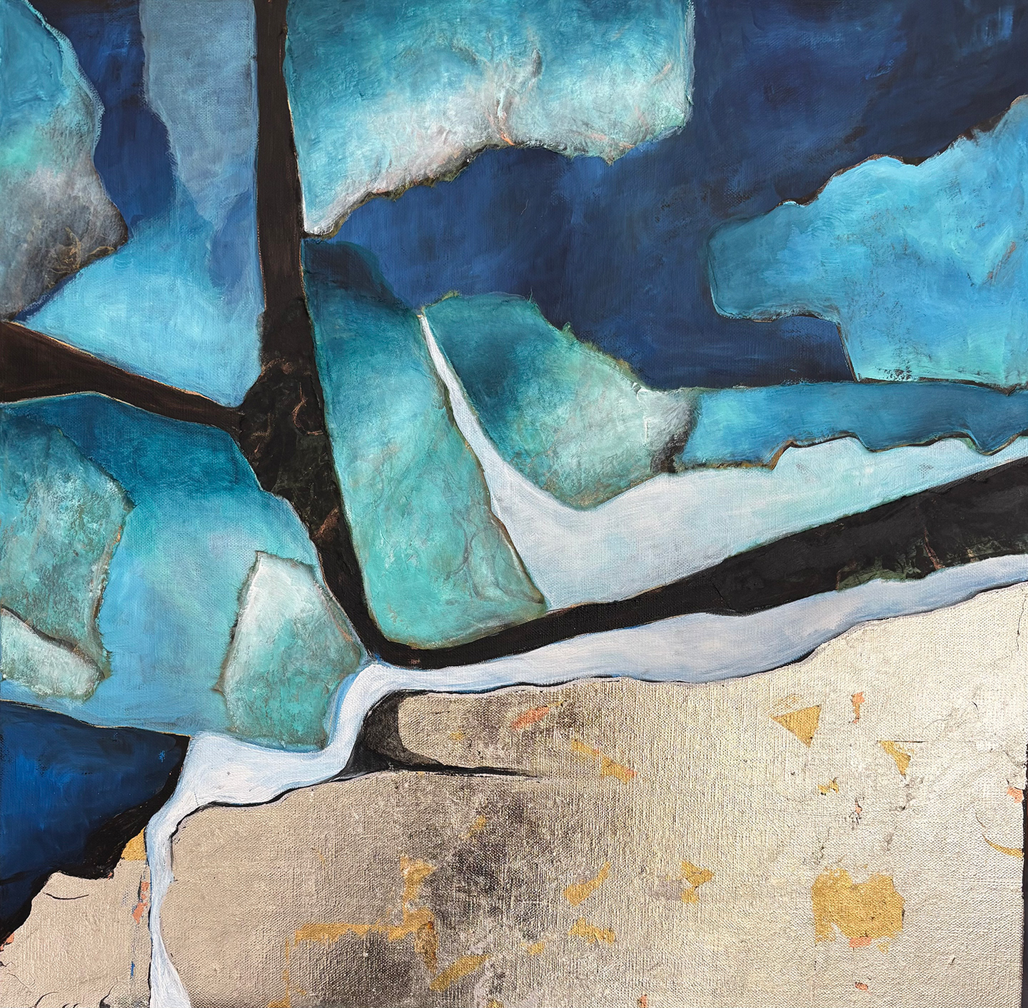 Glacial Melt (Mixed Media on Linent)