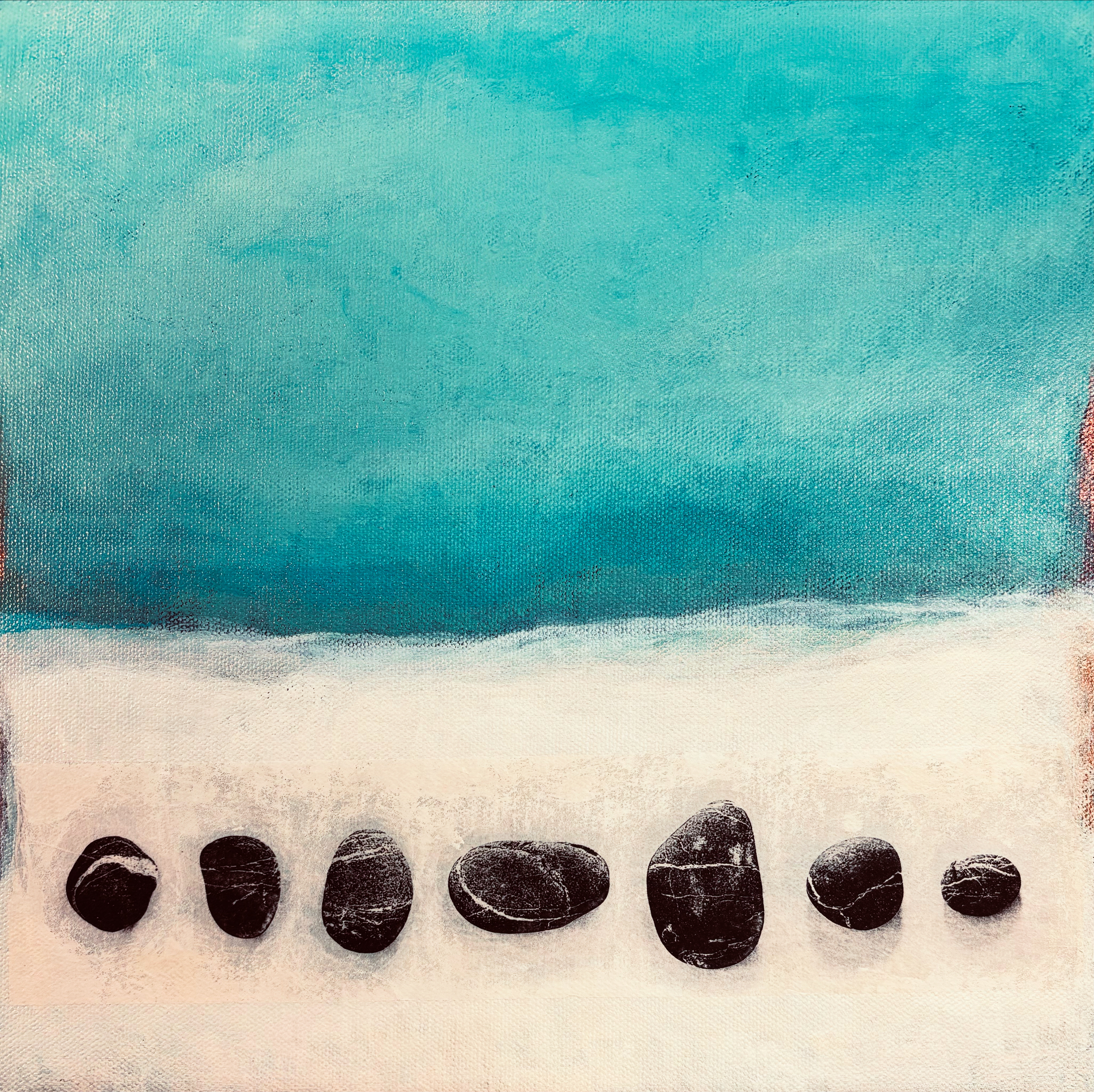 Muir Beach Stones (Acrylic on Canvas)