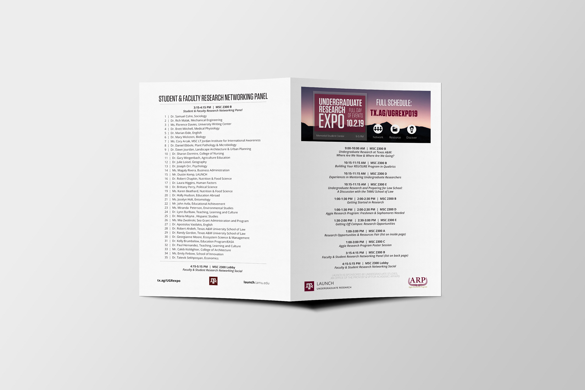 Event Program, Front and Back Cover Pages