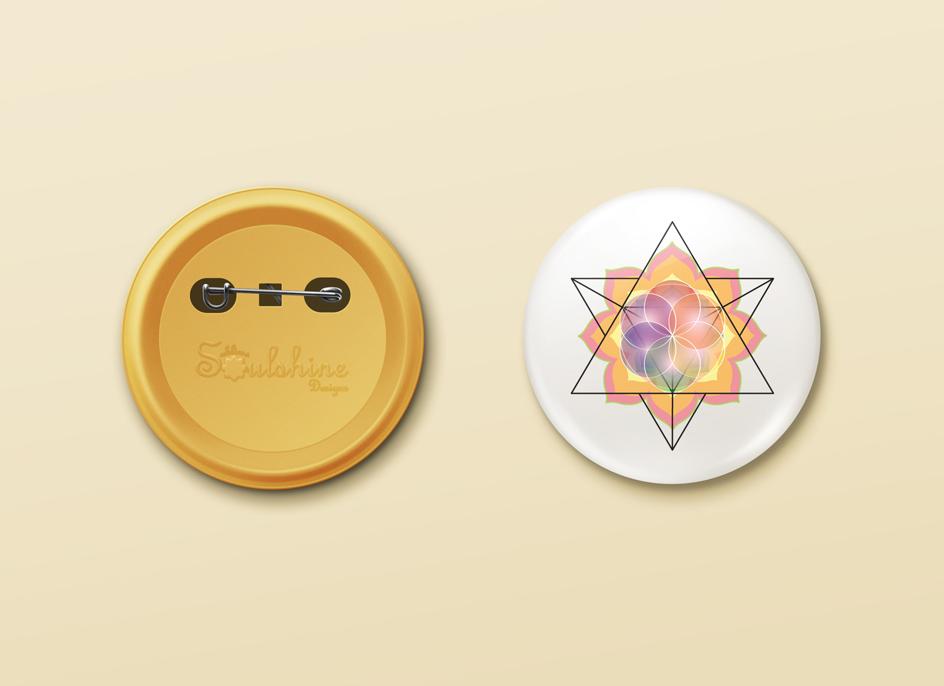 Pin button design.