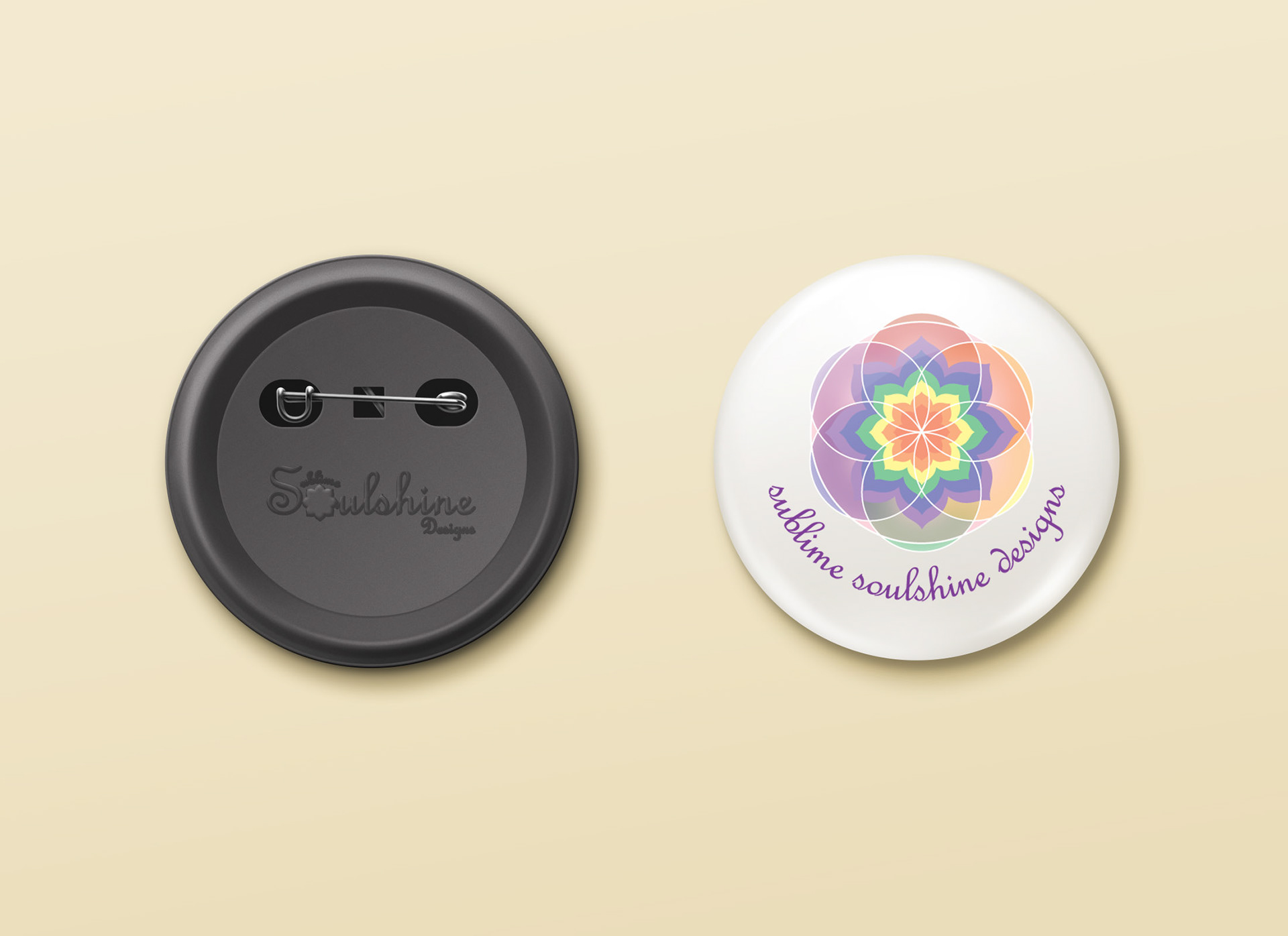 Pin button design.