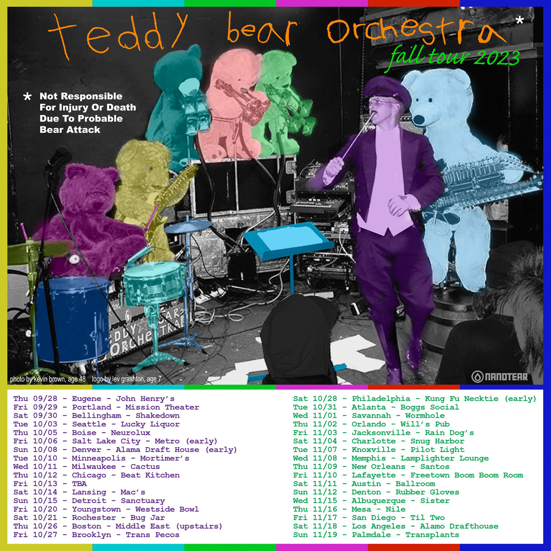 September 28th 2023 w/ Teddy Bear Orchestra