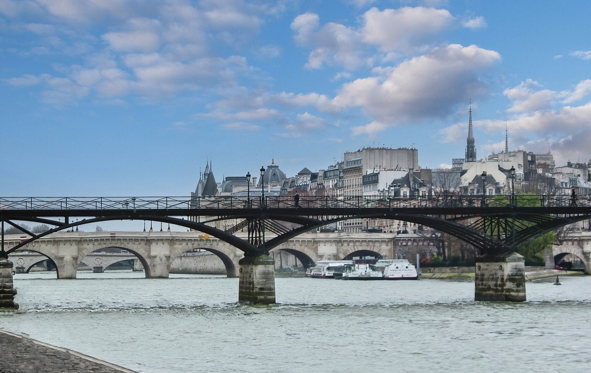 Pont des Arts, Pont Neuf & Pont St Michel, Paris, France