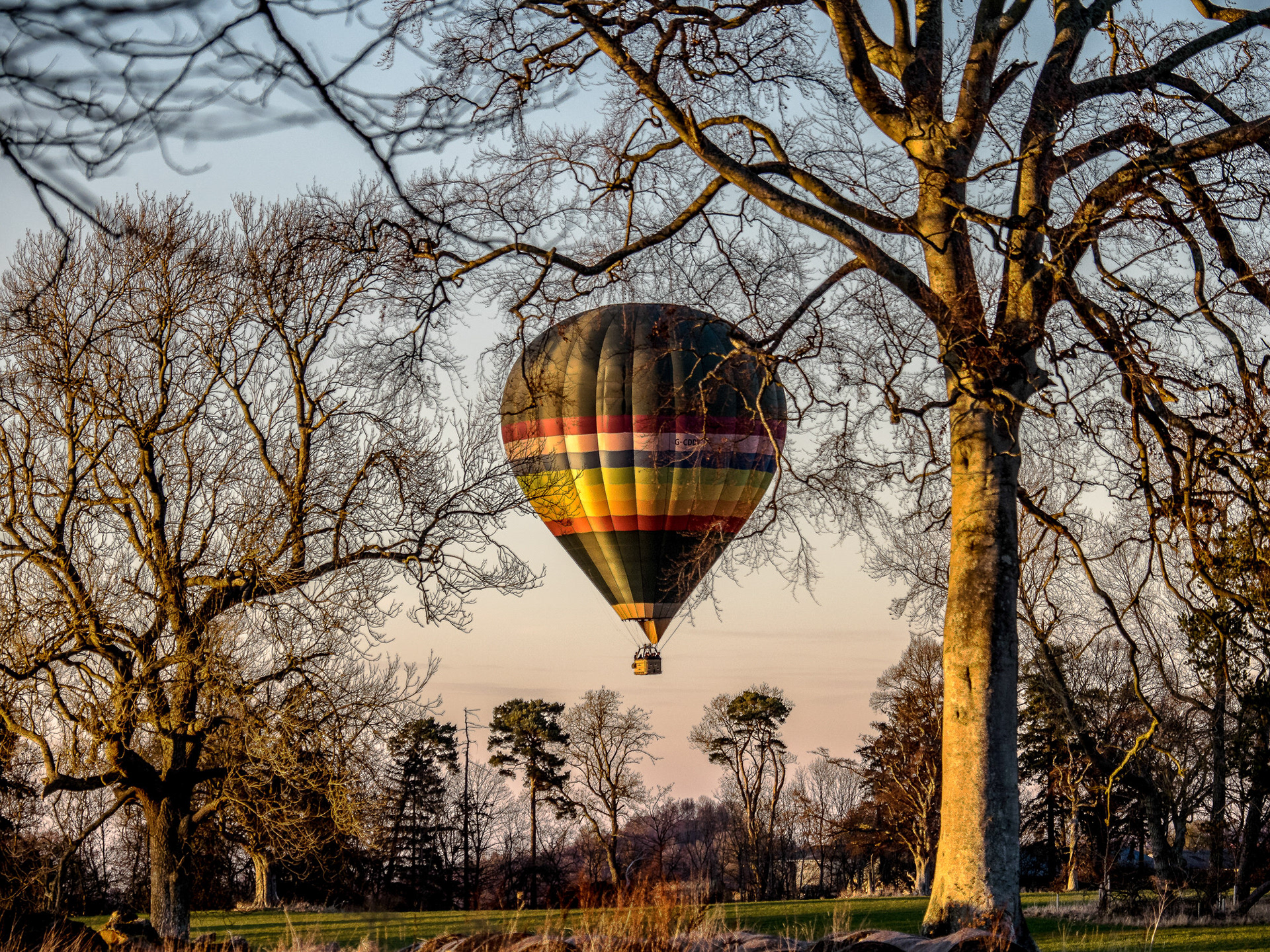 Hot Air Balloon at Arinston House, Midlothian