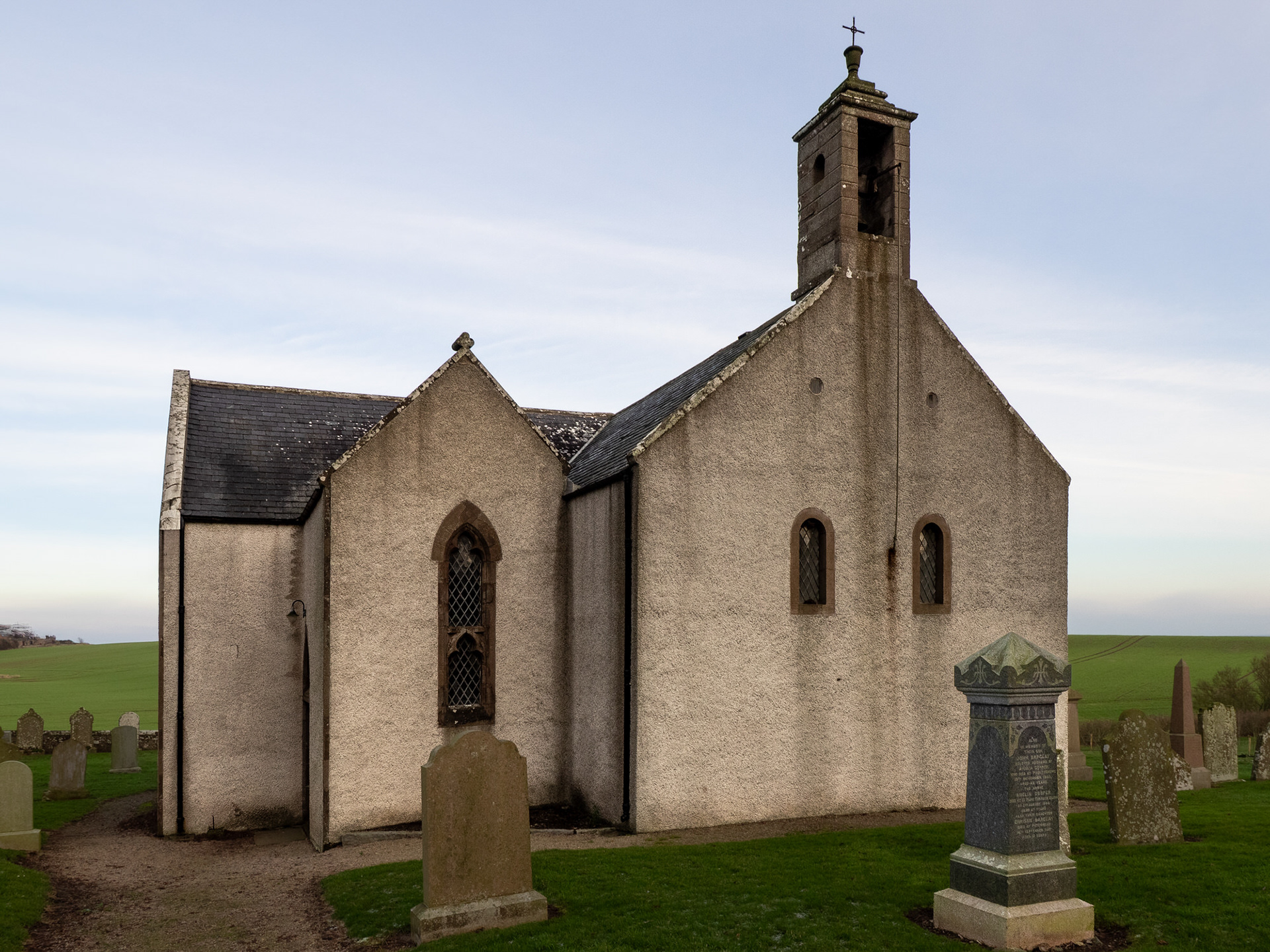 Kinneff Old Church, Aberdeenshire, Scottish replica Crown Jewels are here.