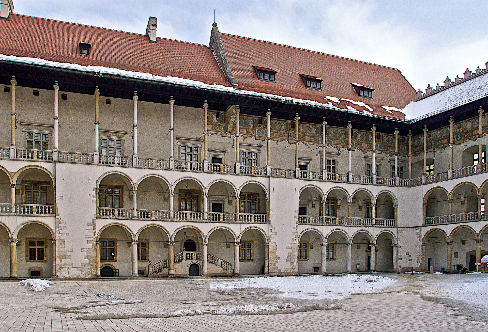 Wawel Castle courtyard,  Kraków, Poland