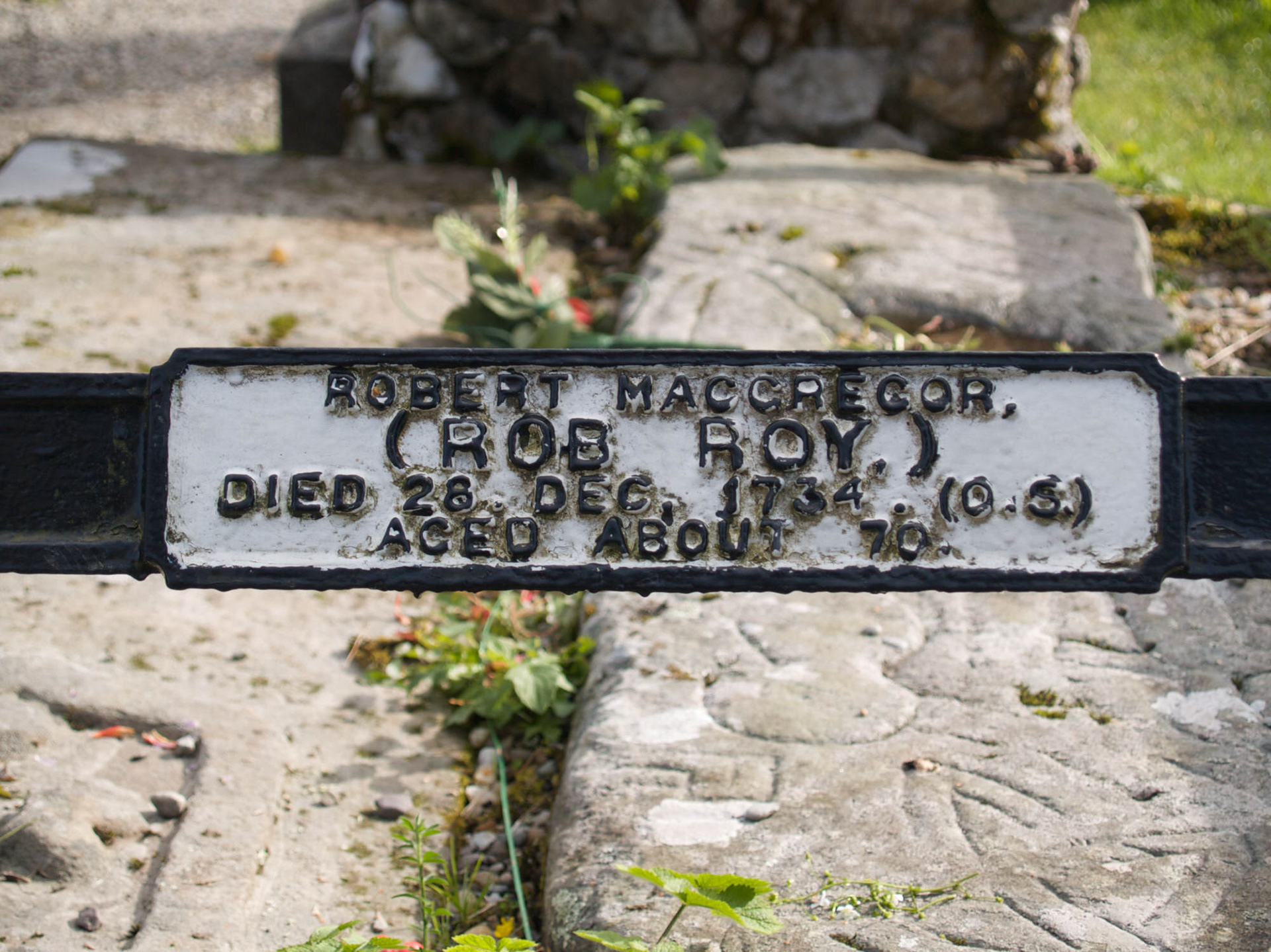 Grave detail of Rob Roy, Balquhidder, Perth and Kinross