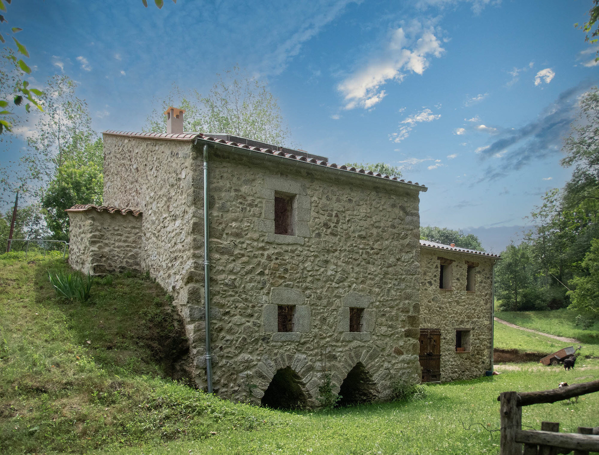 Water Mill under restoration at Le Mouli d'en Boix,  Occitanie, France