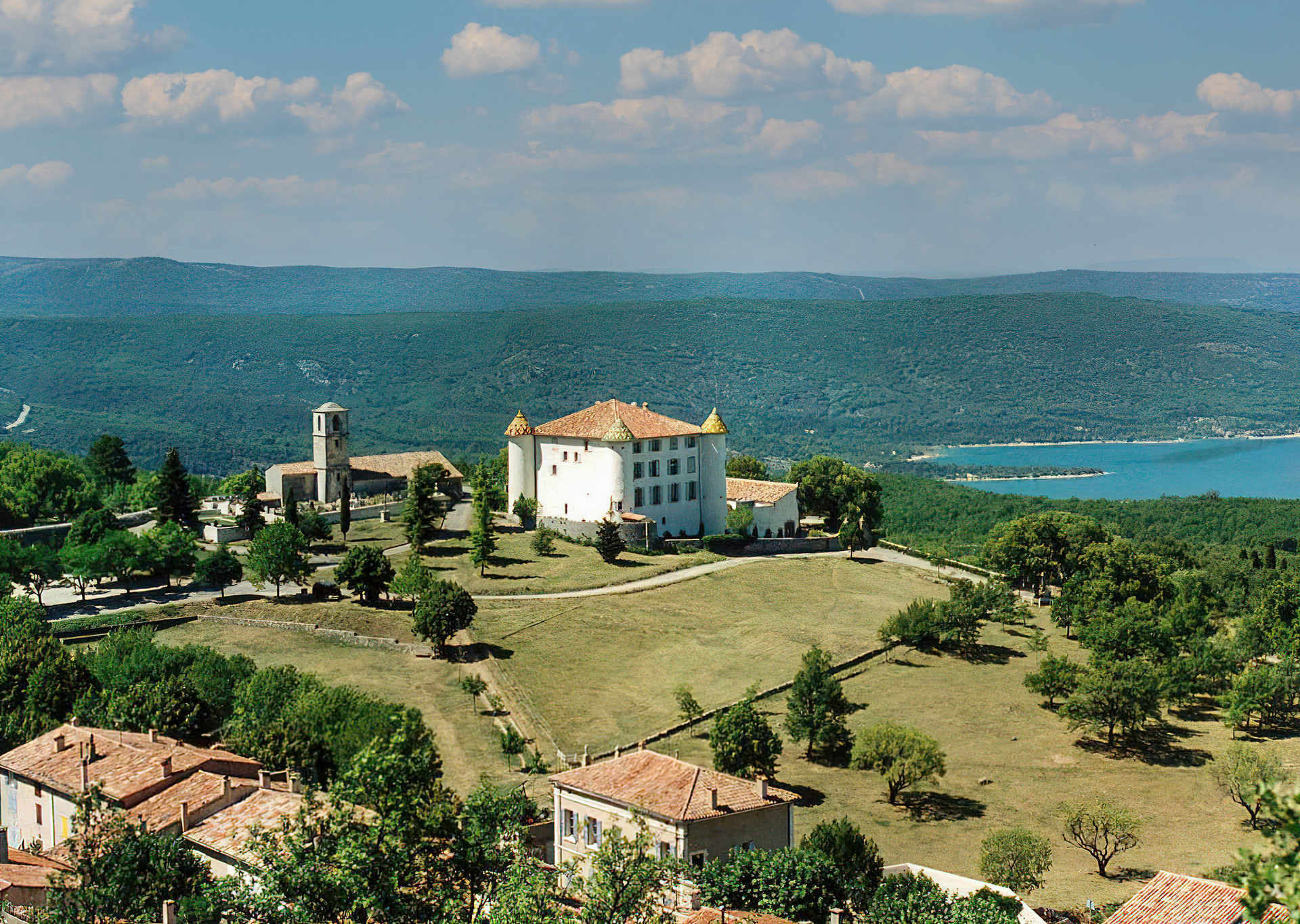  Chateau d'Aiguines at Le lac de Sainte-Croix, Provence-Alpes-Côte d'Azur, France, (scanned from print)