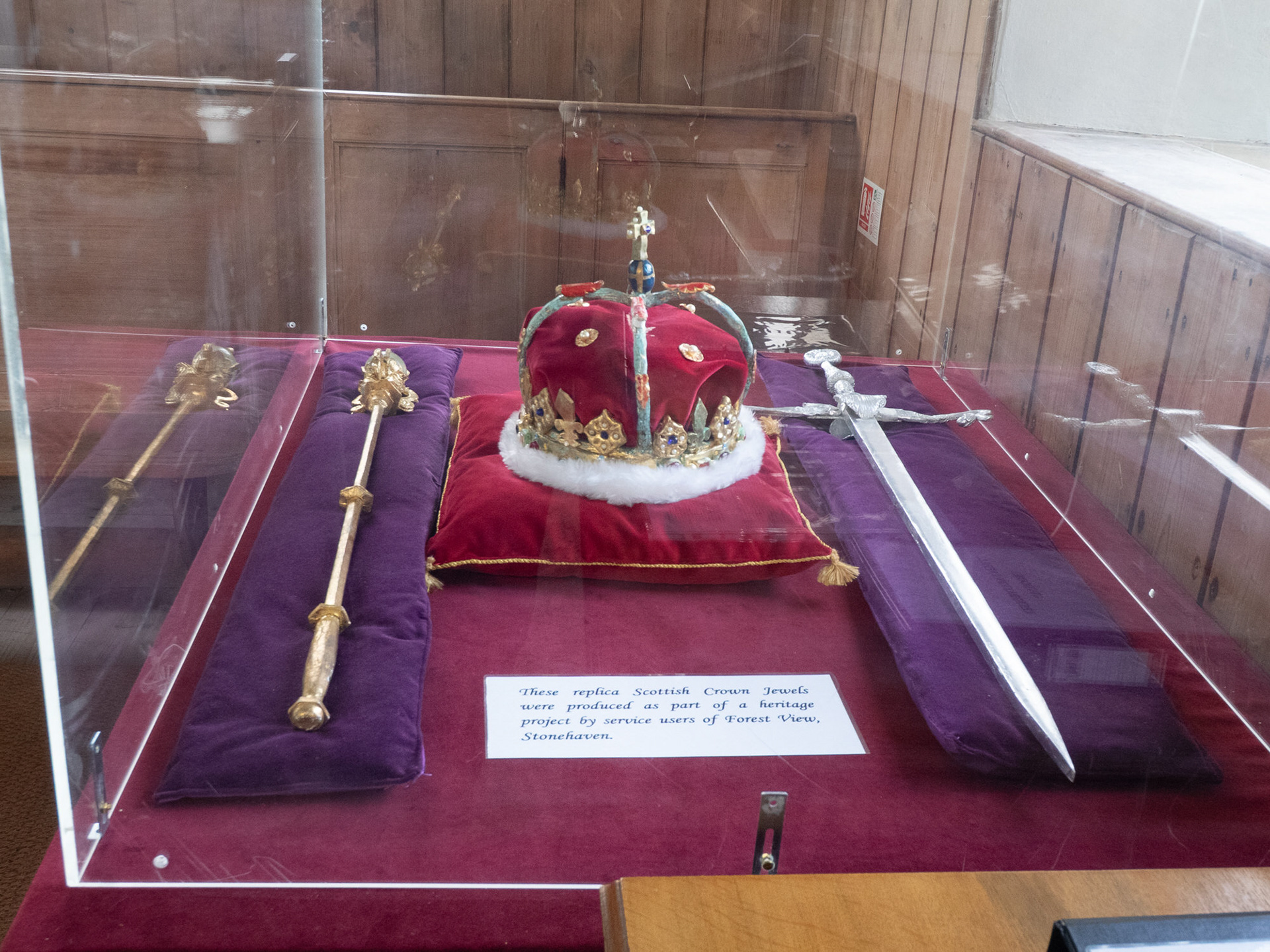 Scottish replica Crown Jewels, Kinneff Old Church, Aberdeenshire,