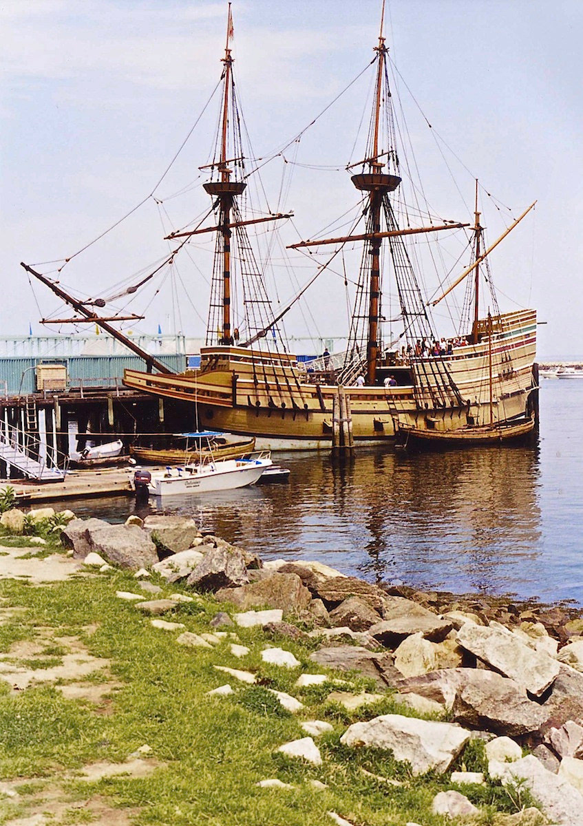 Mayflower replica, Plymouth, Massachusetts, scanned from print