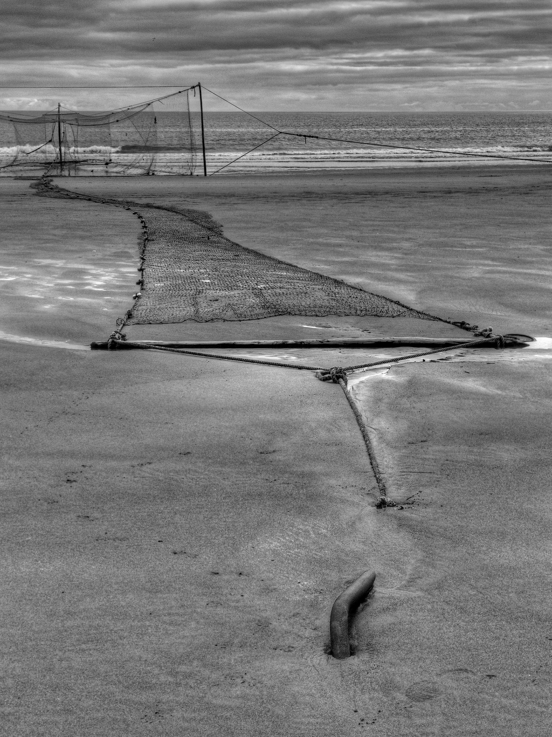 Salmon net, Lunan Bay, Angus, Scotland