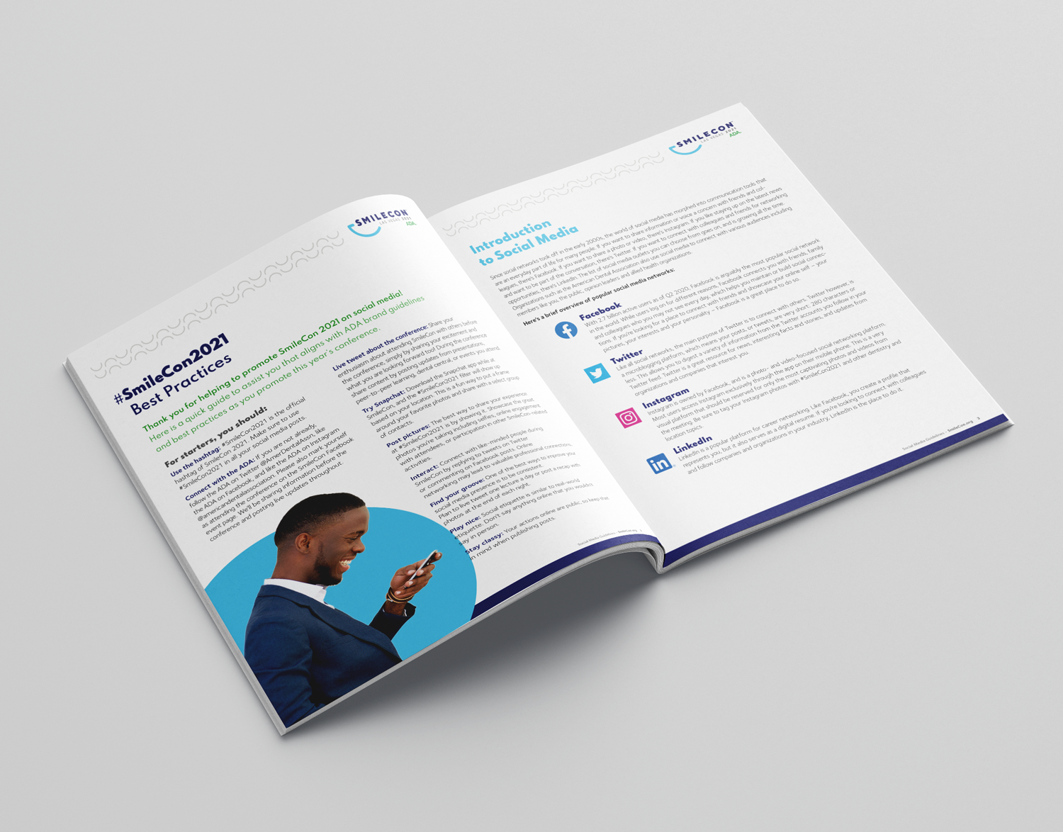 Internal pages of the Social Media Guidelines for SmileCon