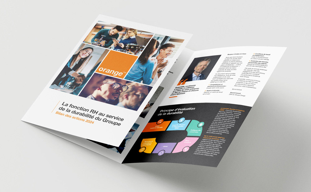 Présentation des outils de mesure CSRD mis en place au sein des RH du groupe Orange, accompagnée d’une animation en motion design