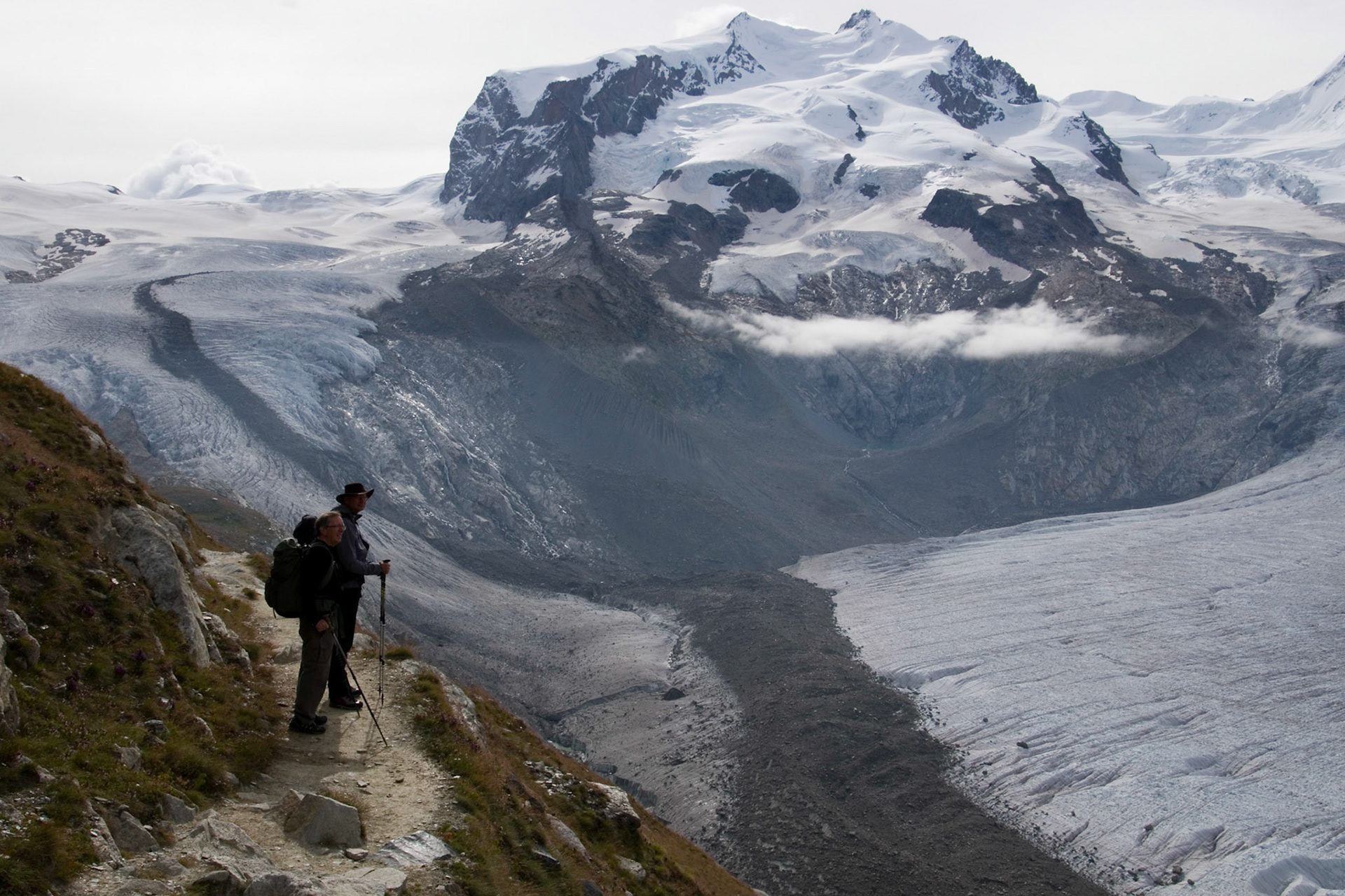 Gornergletscher og Monte Rosa/Dufourspitze